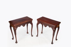 18th Century Pair Irish Mahogany Card Tables