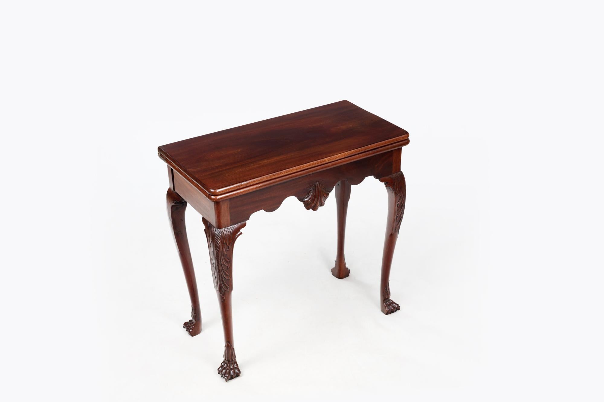 18th Century and Earlier 18th Century Pair Irish Mahogany Card Tables For Sale