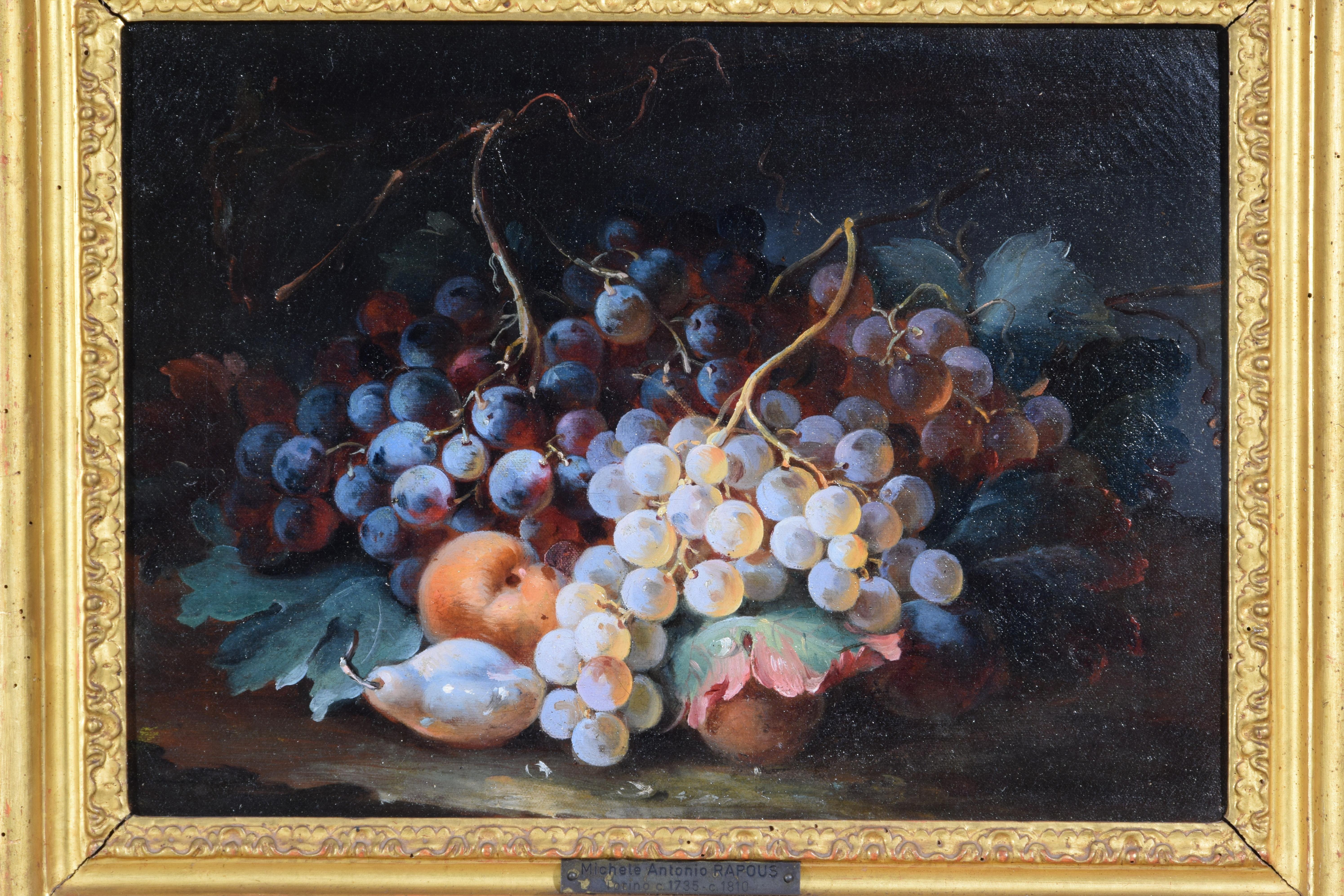 18th Century, Pair Italian Rococo Still Life Painting by Michele Antonio Rapous For Sale 13
