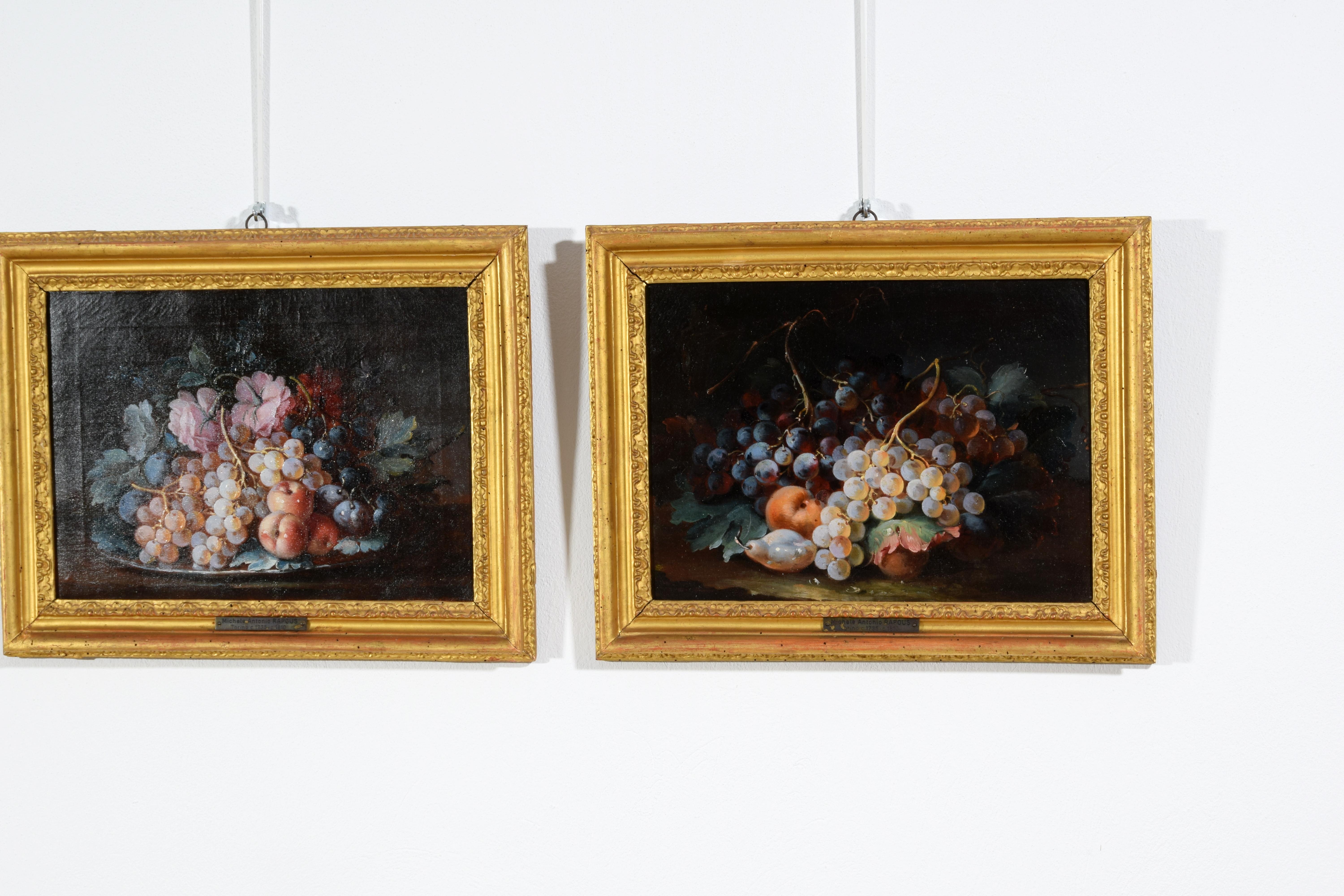 18th Century, Pair Italian Rococo Still Life Painting by Michele Antonio Rapous For Sale 16