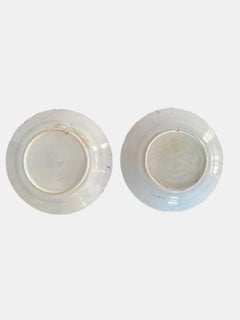 18th Century Pair Of Antique Delftware Plates