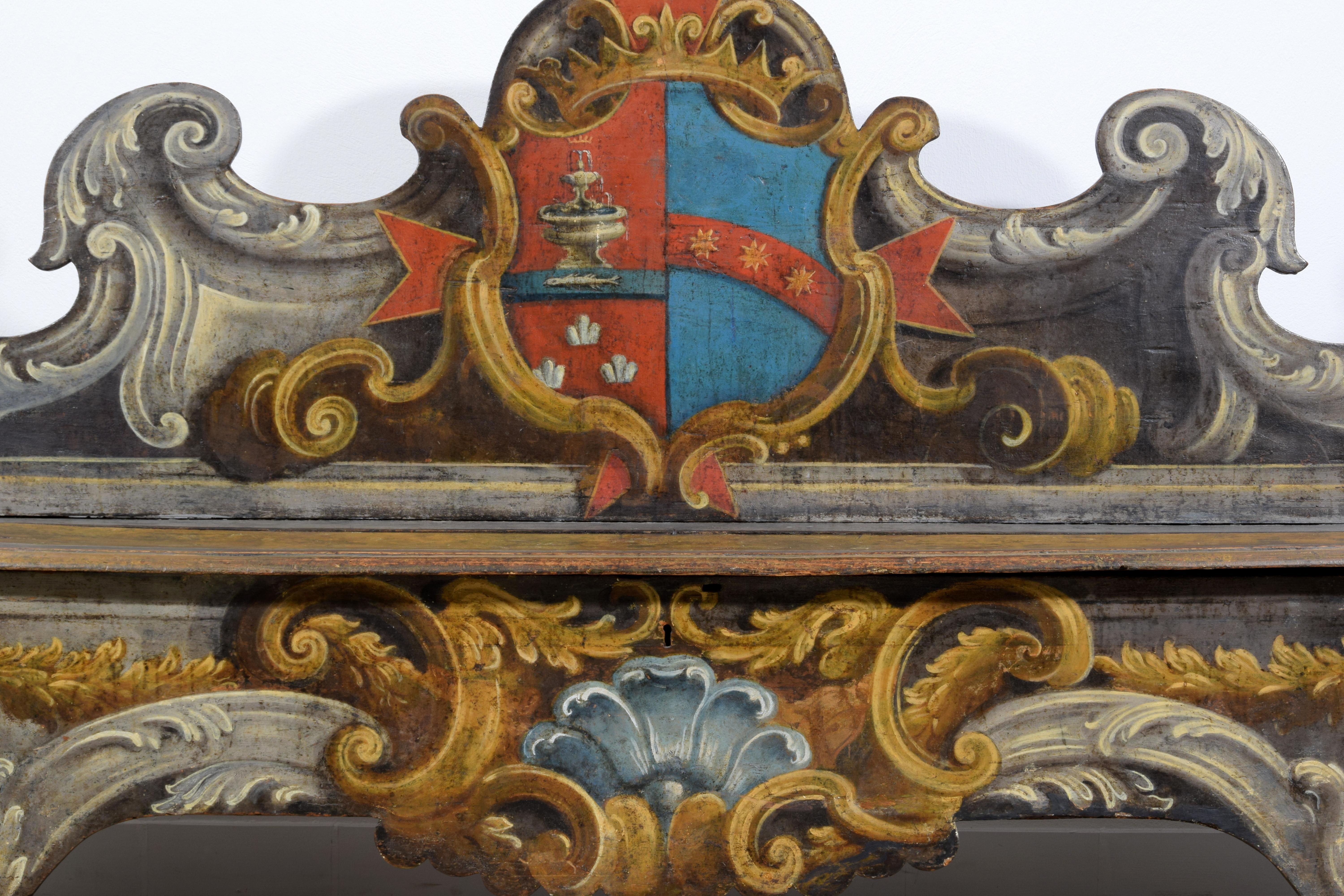 XVIIIe siècle, Paire de bancs baroques en bois laqué de Toscane en vente 11