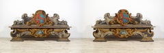 18th century, Pair of Baroque Tuscany Lacquered Wooden Benches