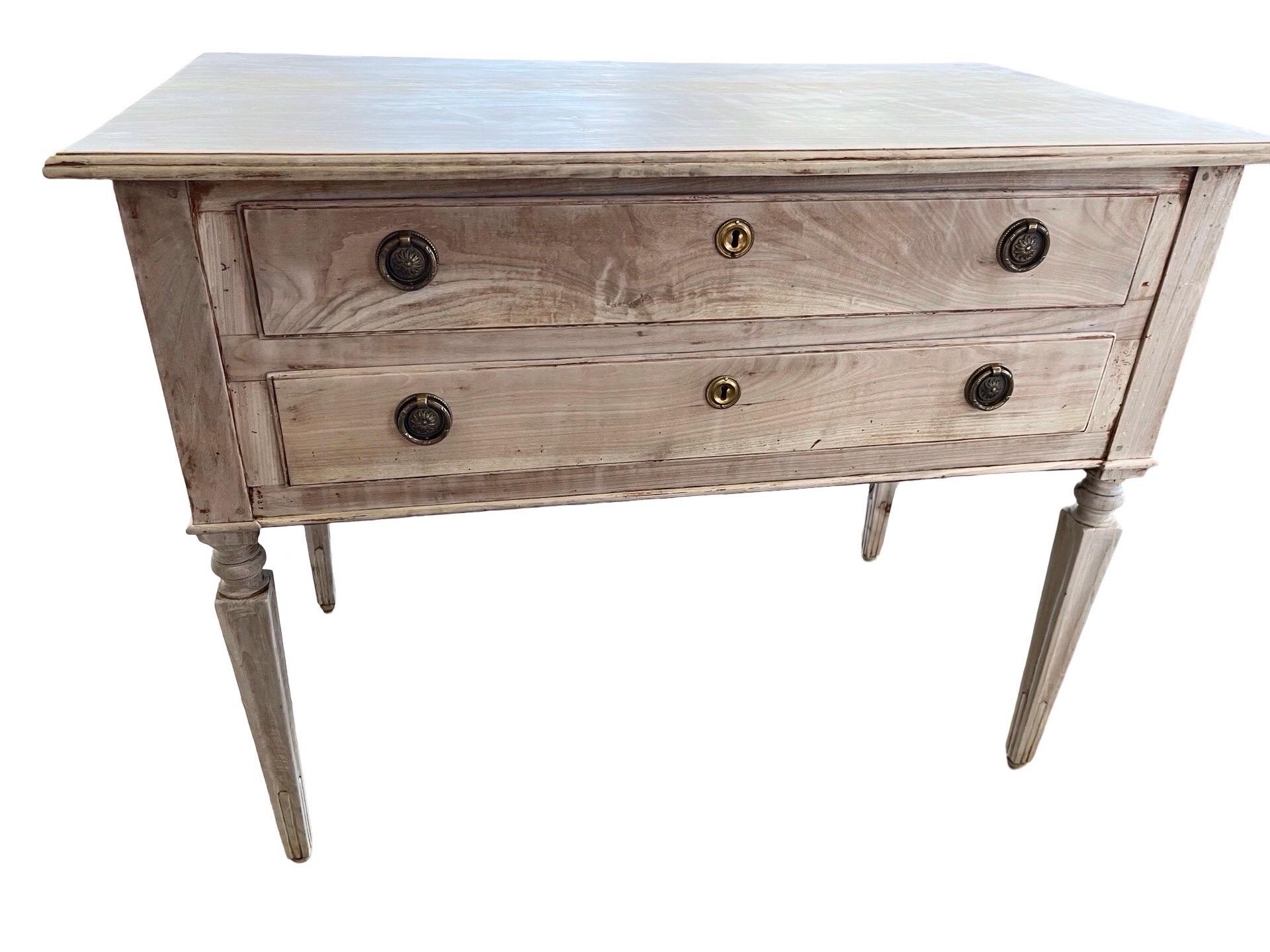 18th Century Pair Of Bleached Cherry Neoclassical Commodes 3
