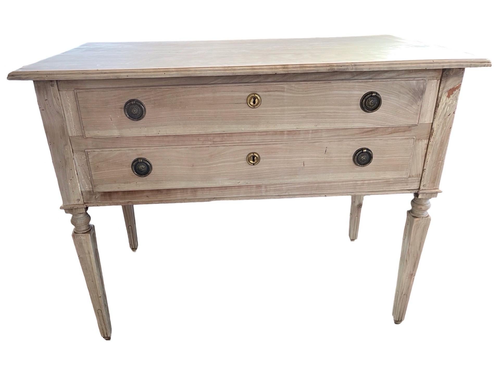 18th Century Pair Of Bleached Cherry Neoclassical Commodes 4