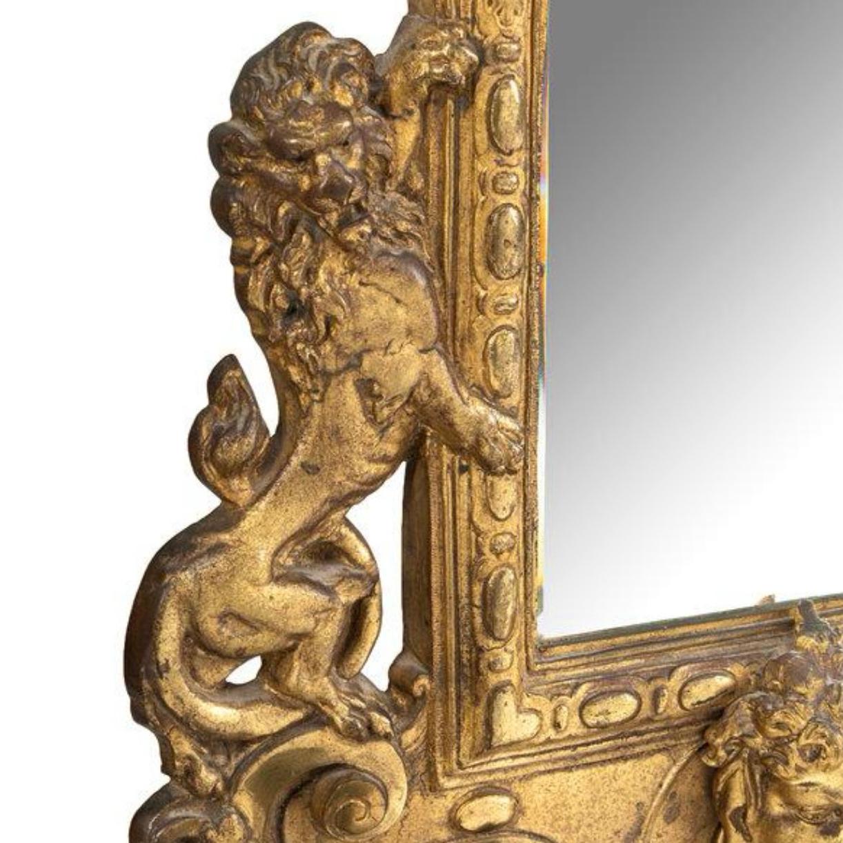 Neoclassical 18th century Pair of elaborate Louis XVI Giltwood Mirrored Wall Candle Sconces