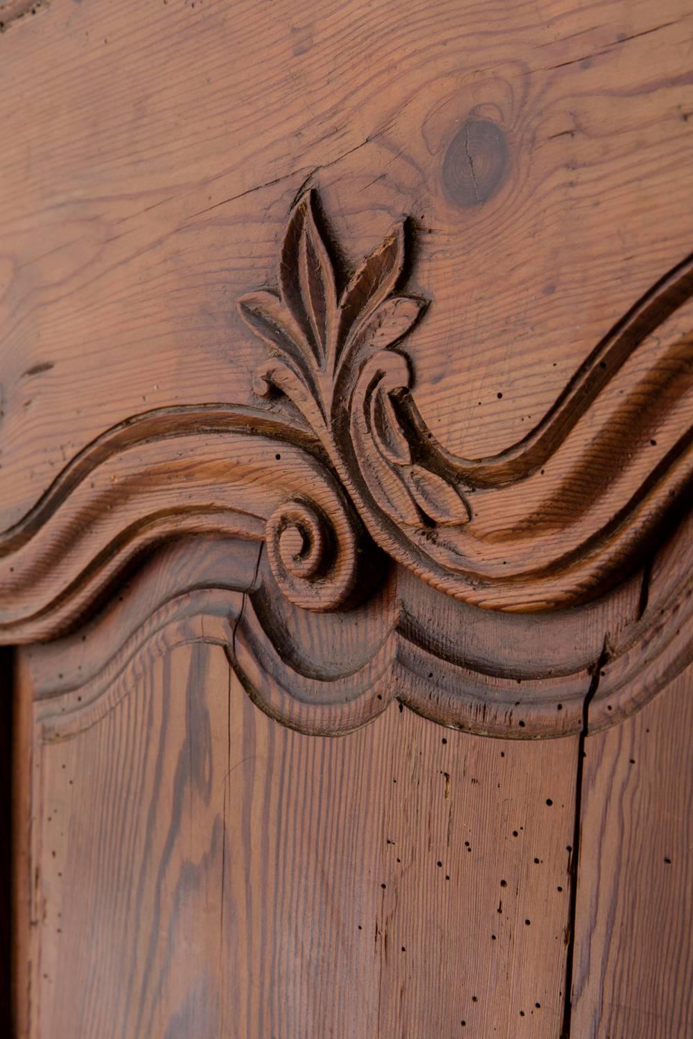 Hand-Carved 18th Century Pair of French Louis XV Style Walnut Armoire Doors