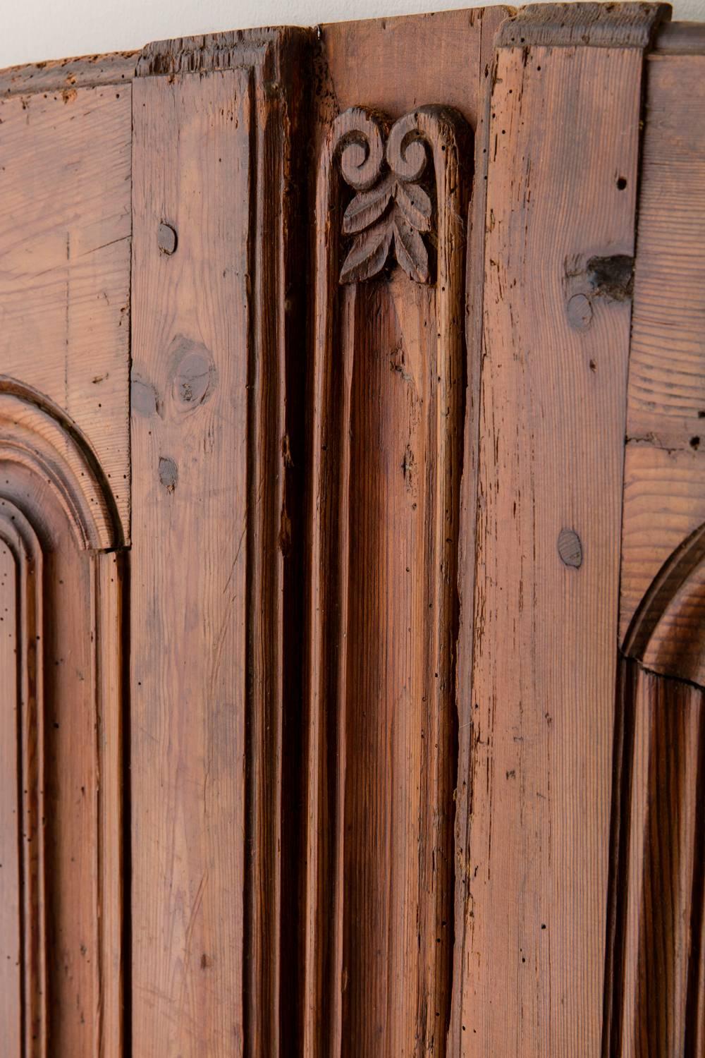 18th Century Pair of French Louis XV Style Walnut Armoire Doors In Excellent Condition In Wichita, KS