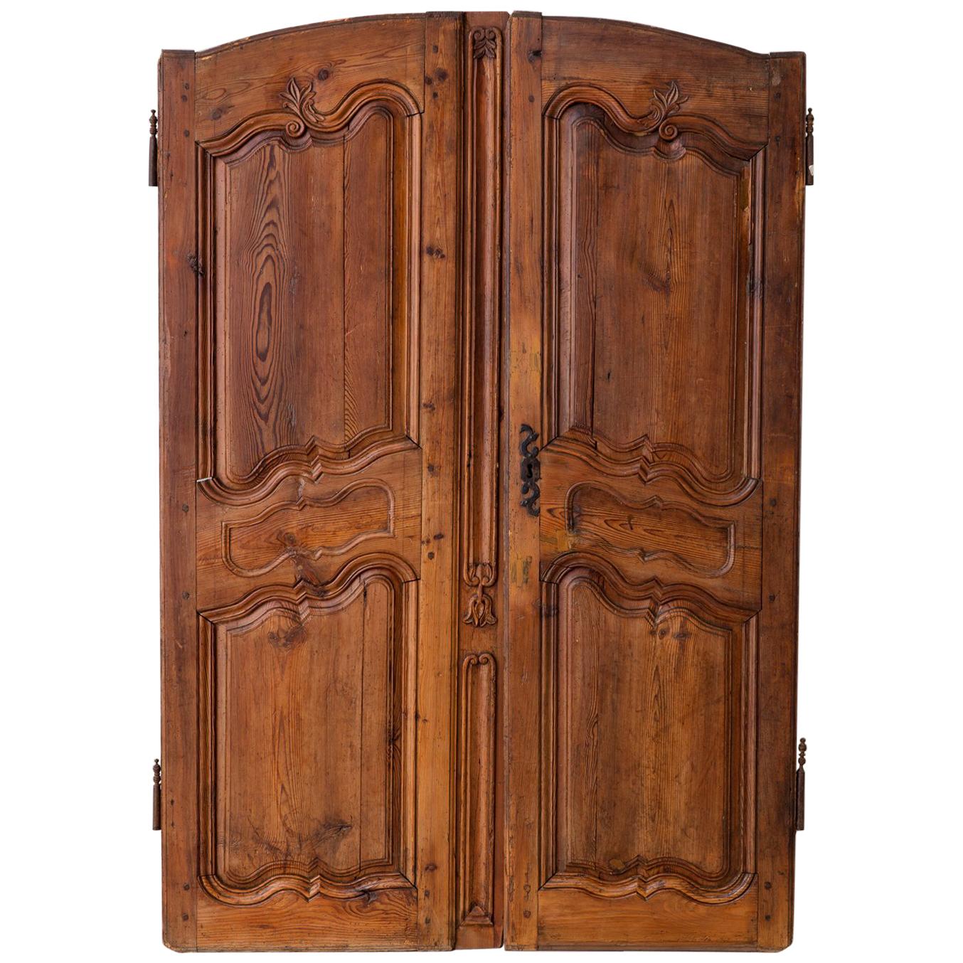 18th Century Pair of French Louis XV Style Walnut Armoire Doors