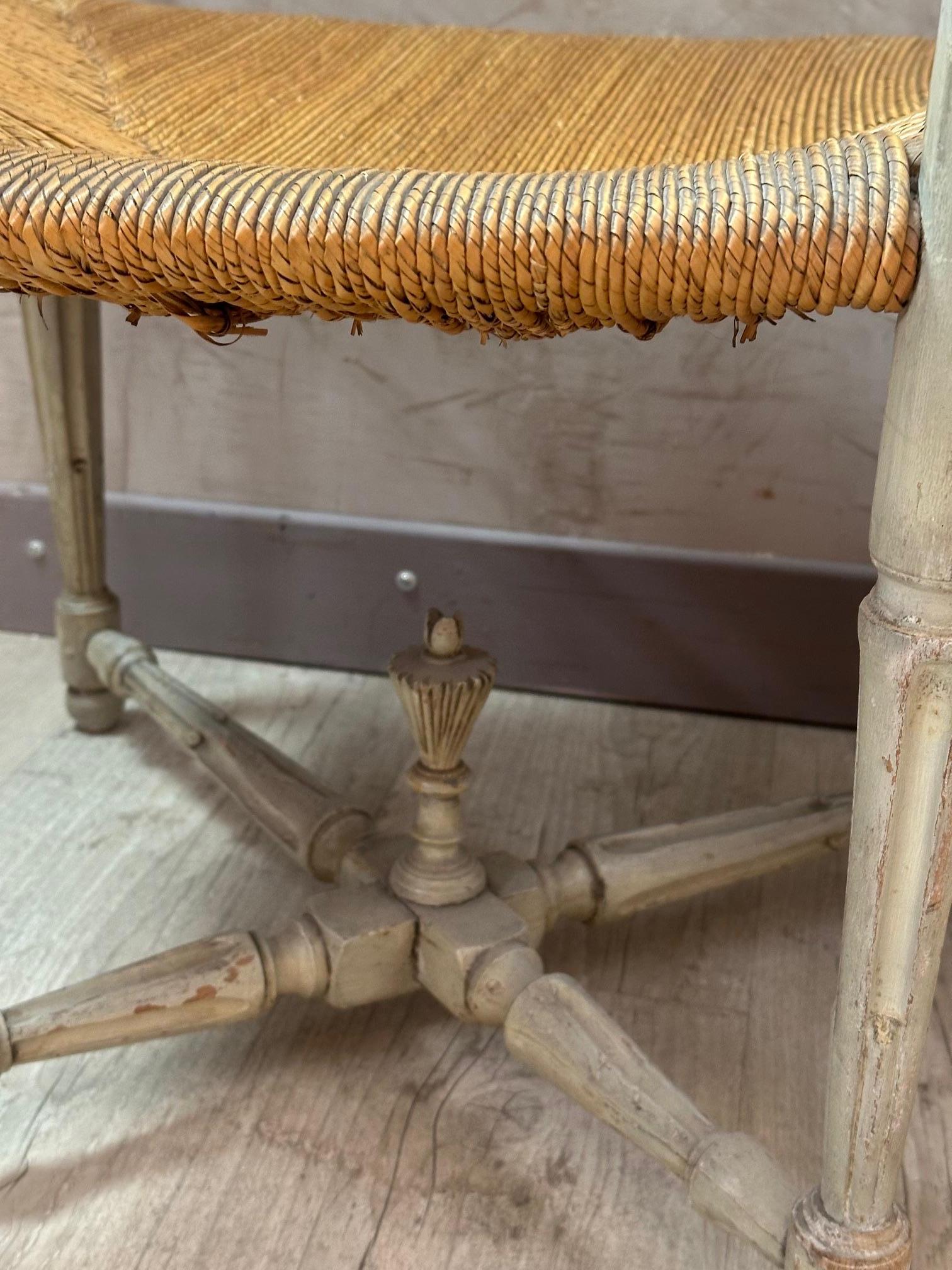 18th century, Pair of French Provincial Straw and Wood Armchair 6