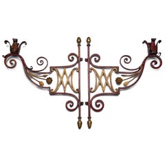 18th Century Pair of Gilt Red Wall Candle Holders Italian Candelabra Brackets