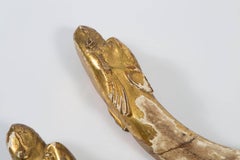 18th Century Pair of Gold Leaf Dolphin Shaped Ornaments