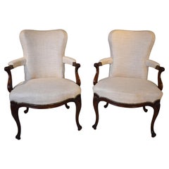 18th century pair of Hepplewhite open armchairs