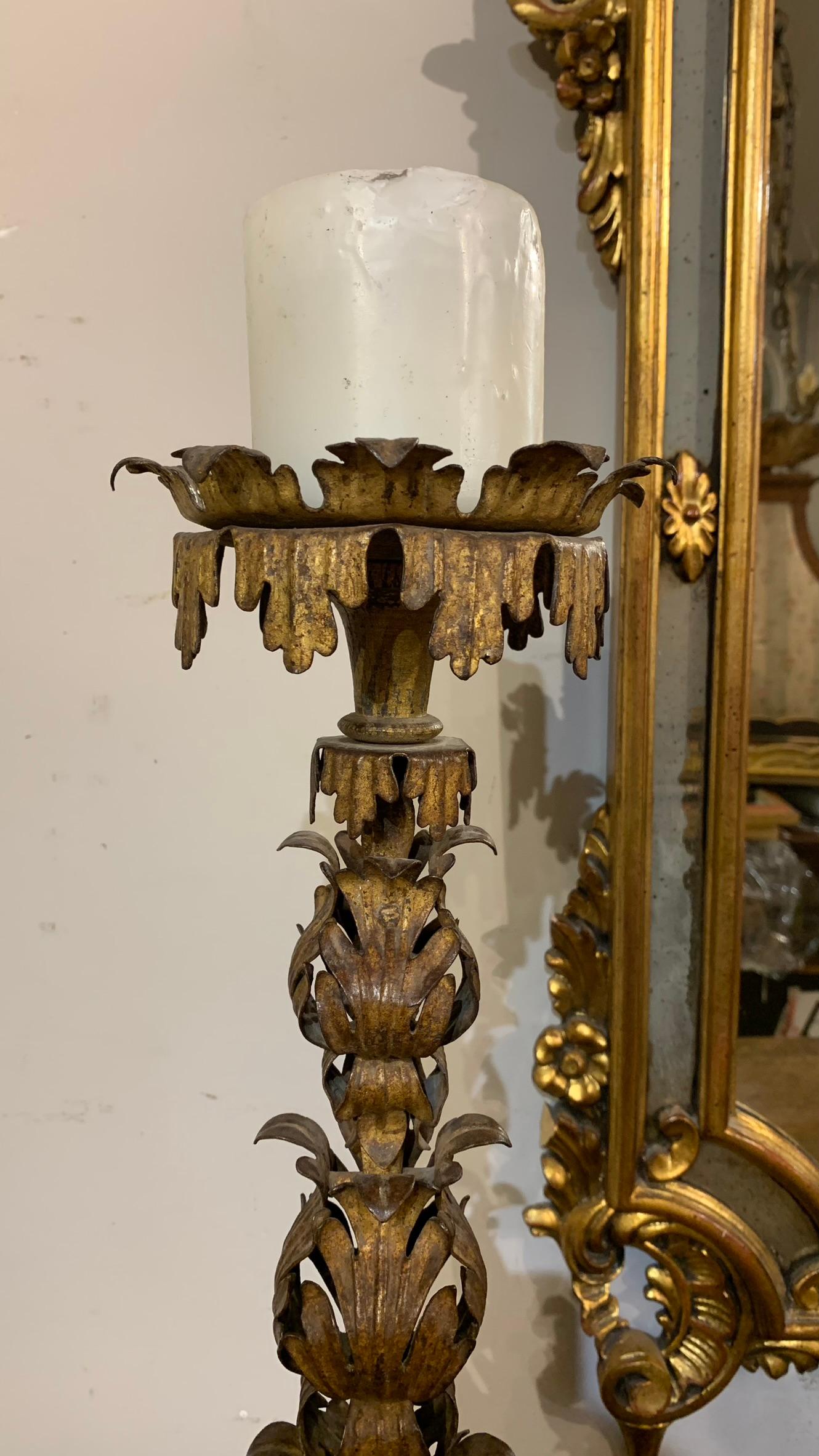 18th Century Pair of Iron Candlesticks  For Sale 8