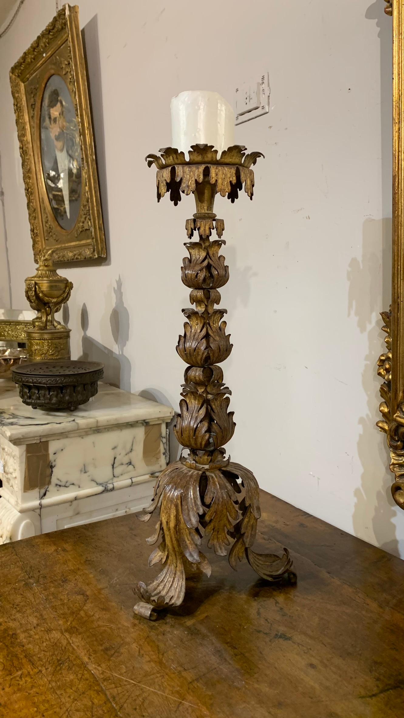 18th Century Pair of Iron Candlesticks  For Sale 10