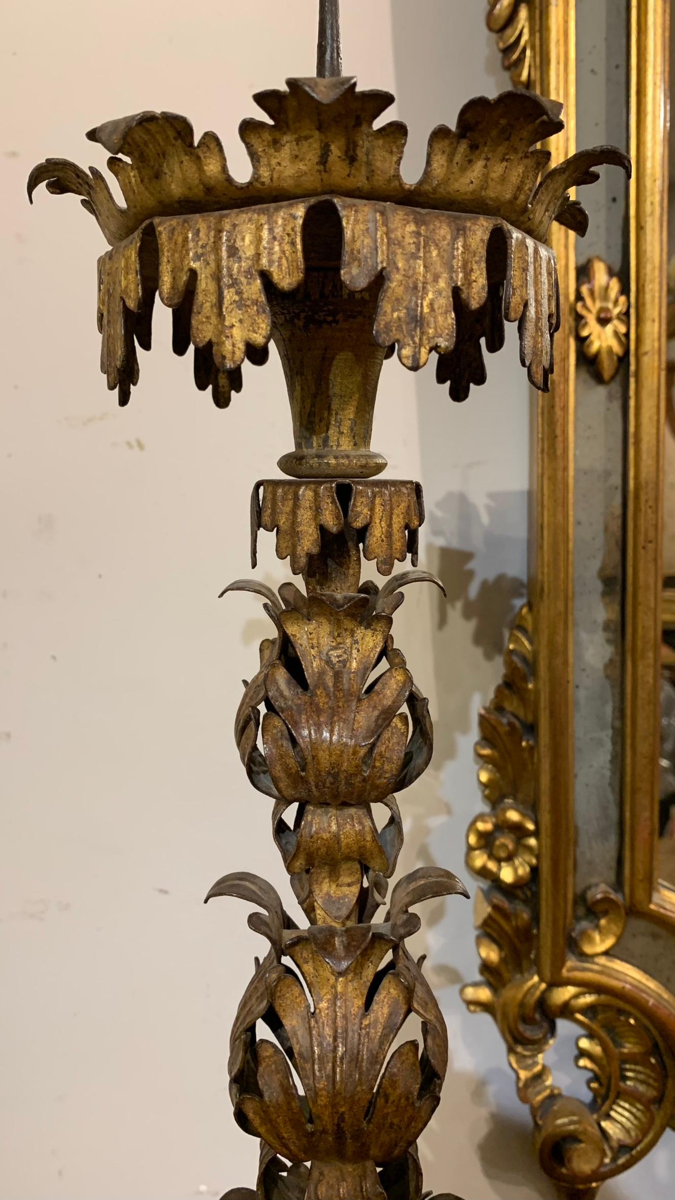 18th Century Pair of Iron Candlesticks  For Sale 1
