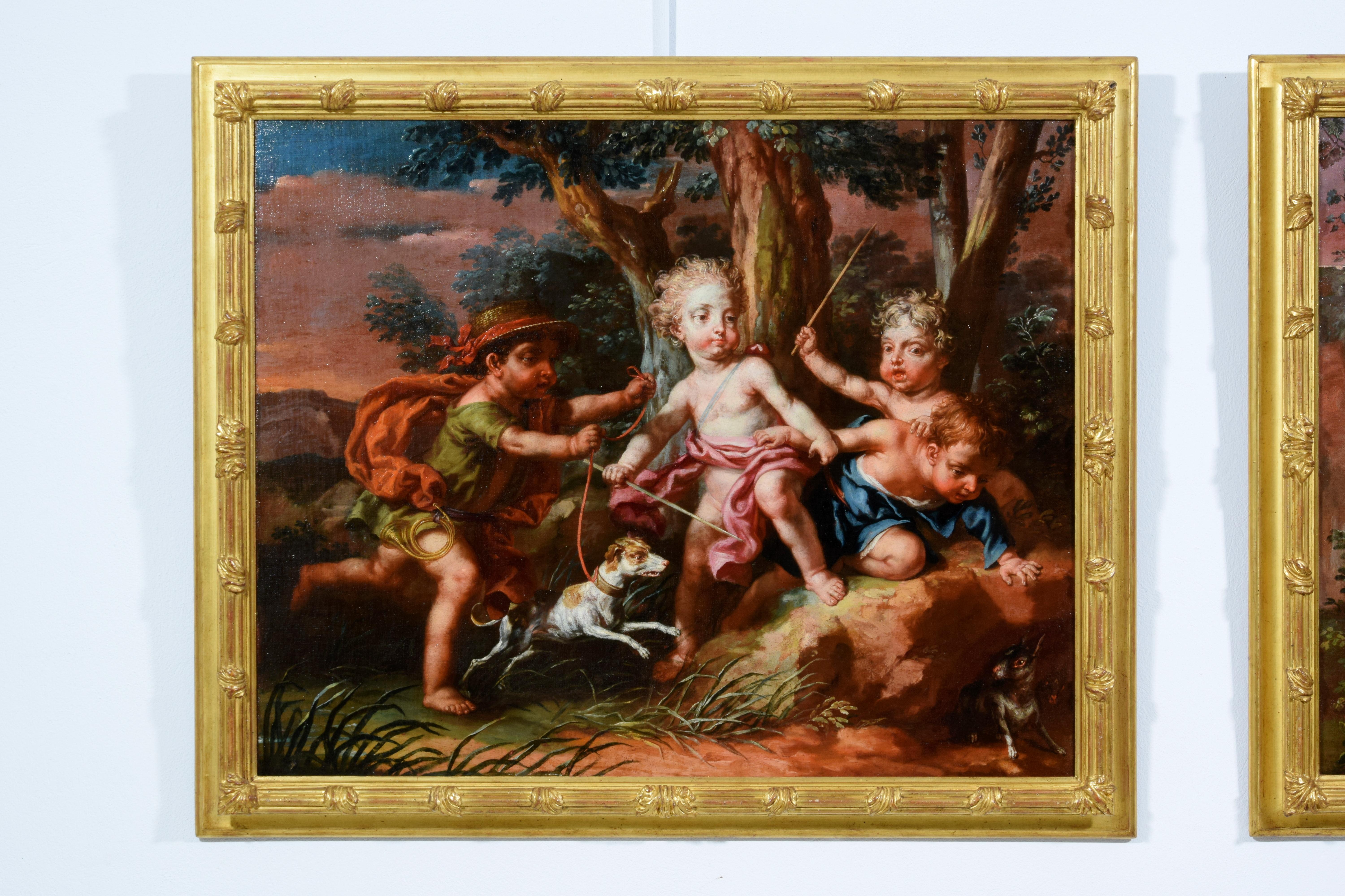 Paire de peintures allégoriques italiennes de Vittorio Amedeo Rapous, 18ème siècle en vente 6