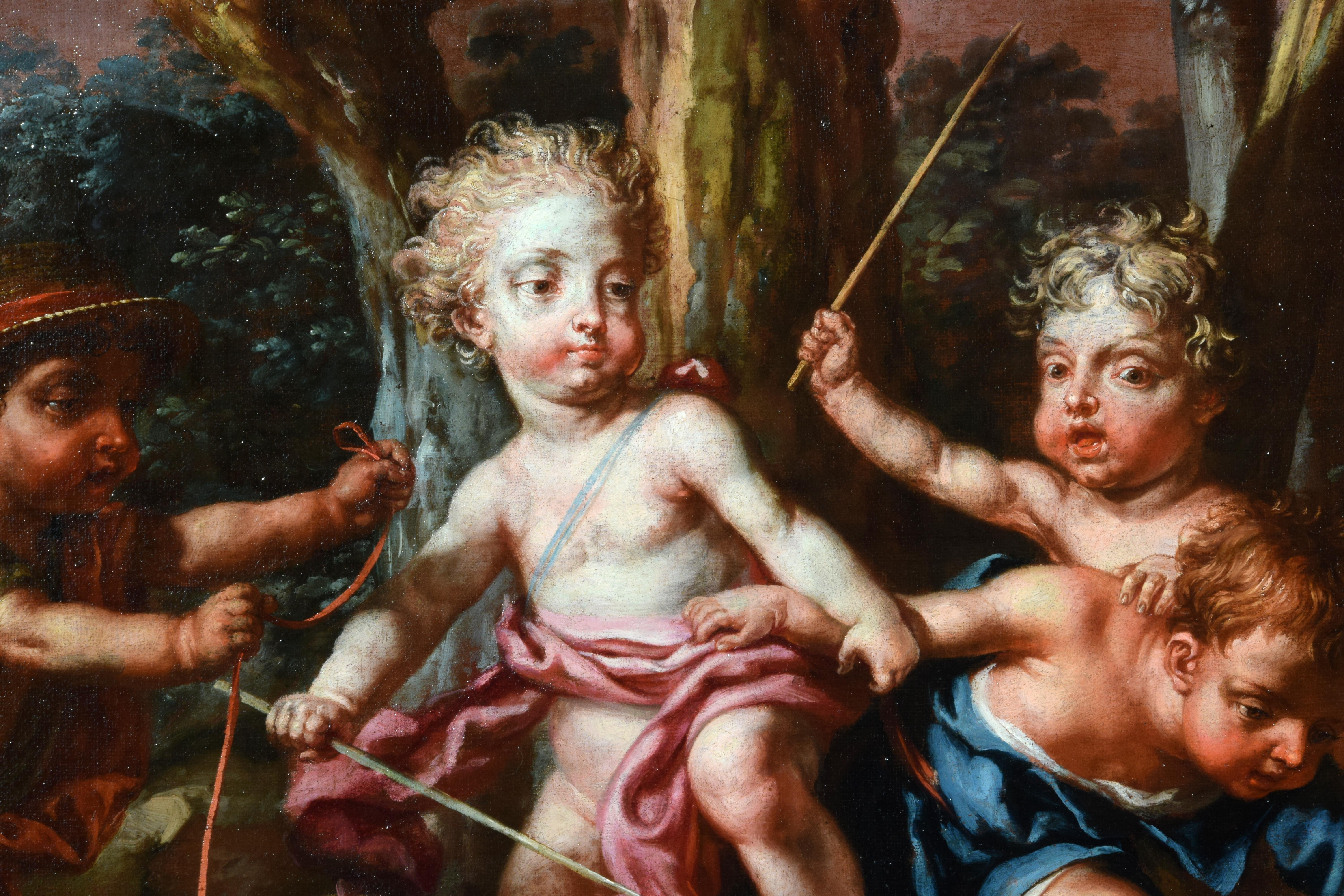 Paire de peintures allégoriques italiennes de Vittorio Amedeo Rapous, 18ème siècle en vente 9