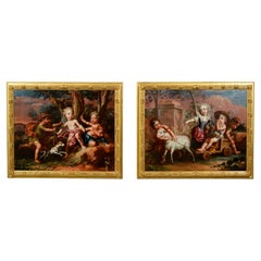 18Th Century, Pair of Italian Allegory Paintings By Vittorio Amedeo Rapous