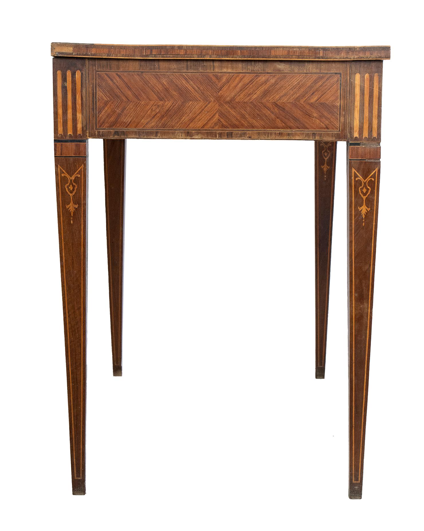 18th Century Pair of Italian Kingwood Inlay Console Table Lombardy For Sale 5