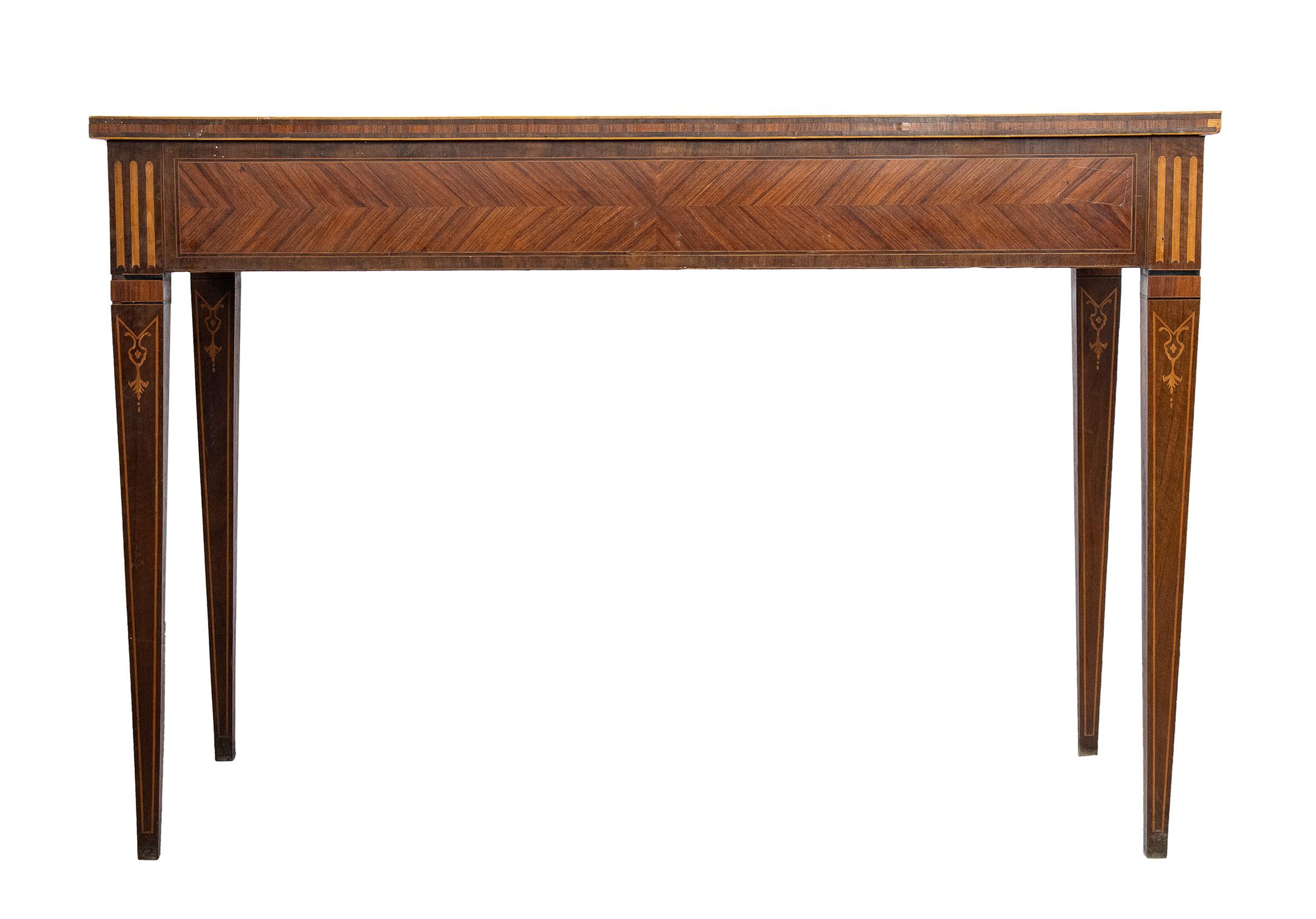 Late 18th Century 18th Century Pair of Italian Kingwood Inlay Console Table Lombardy For Sale