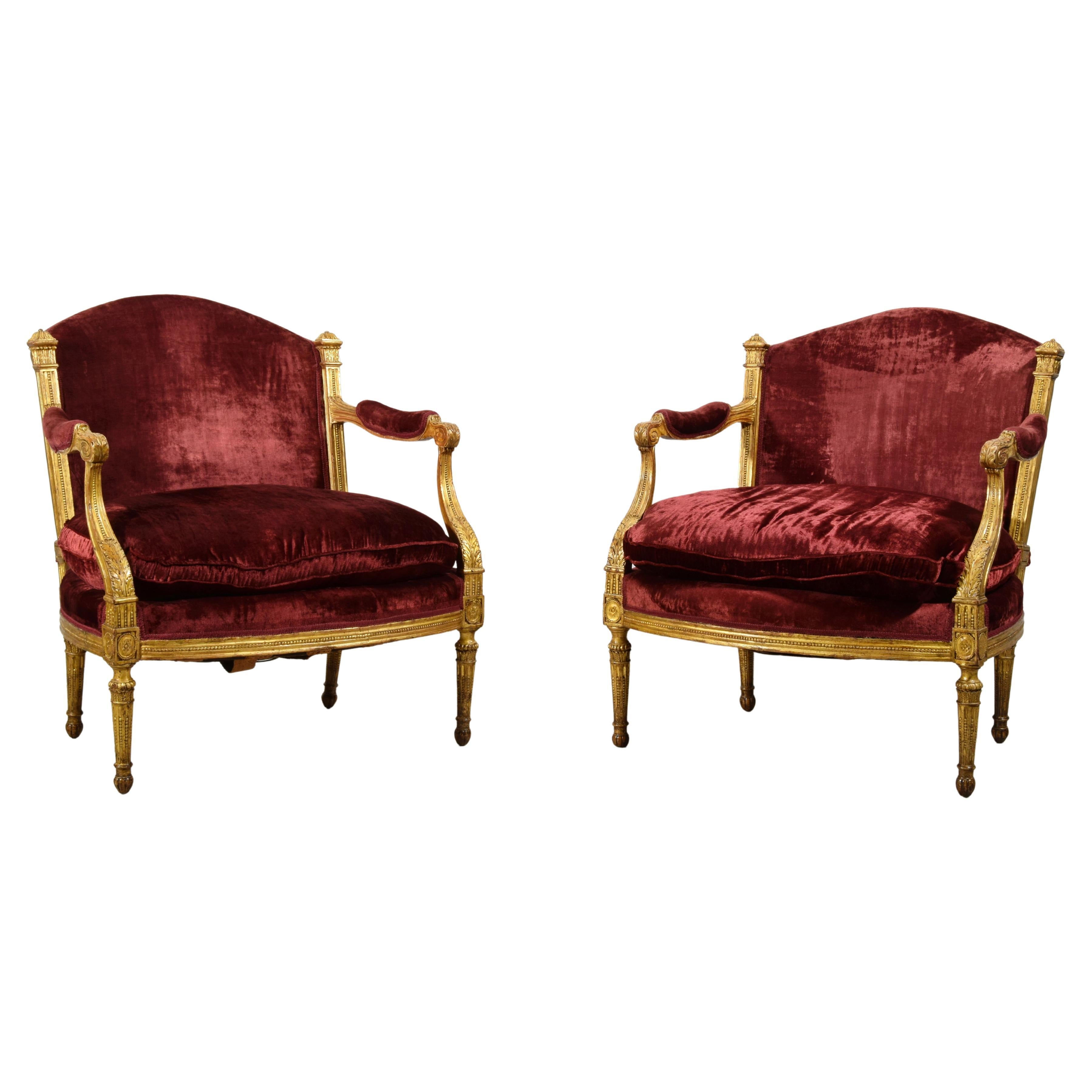 18th century Pair of Italian Large Wood Armchairs 