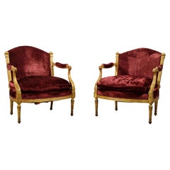 18th century Pair of Italian Large Wood Armchairs