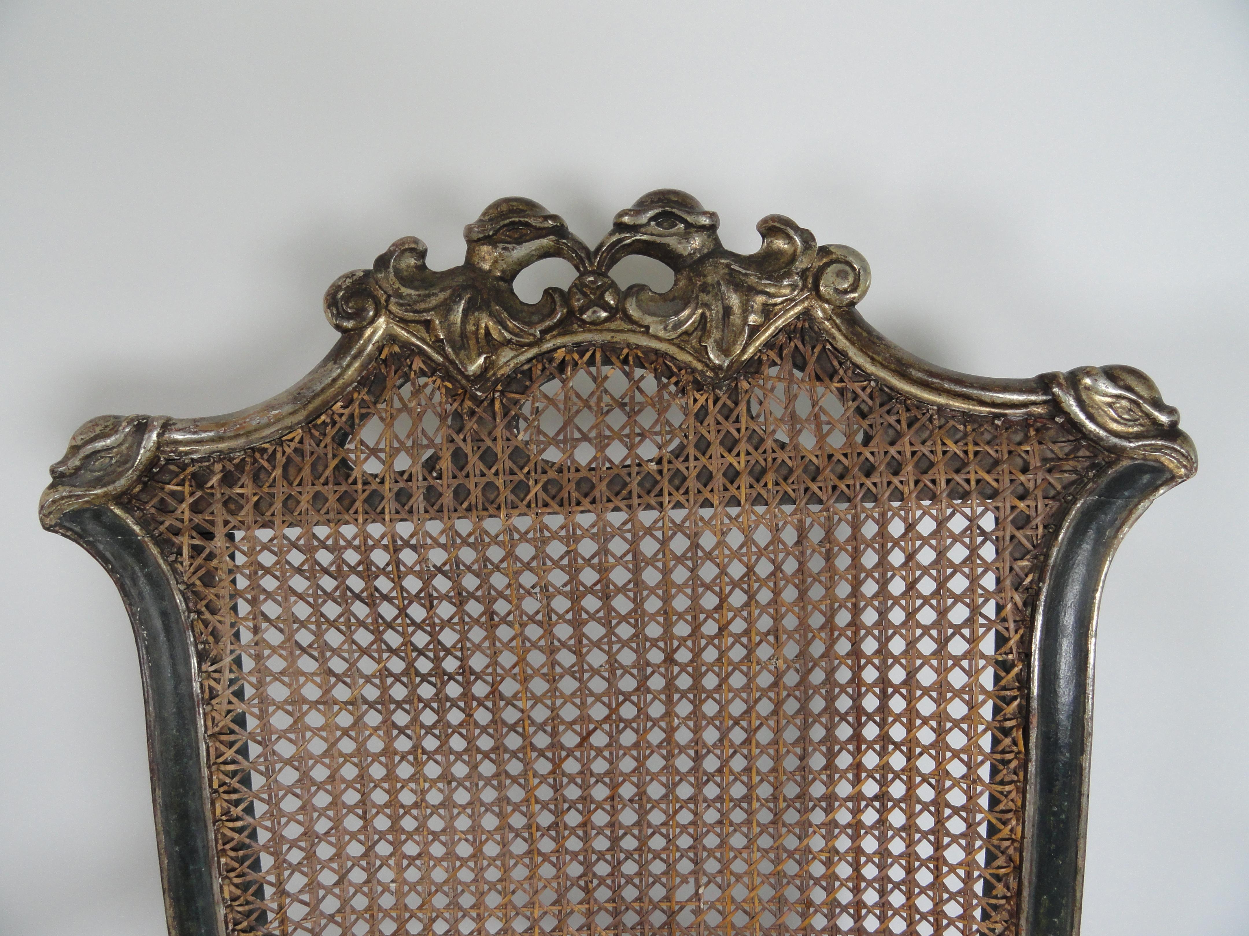 18th Century Pair of Italian Louis XIV Caned Fauteuils For Sale 2