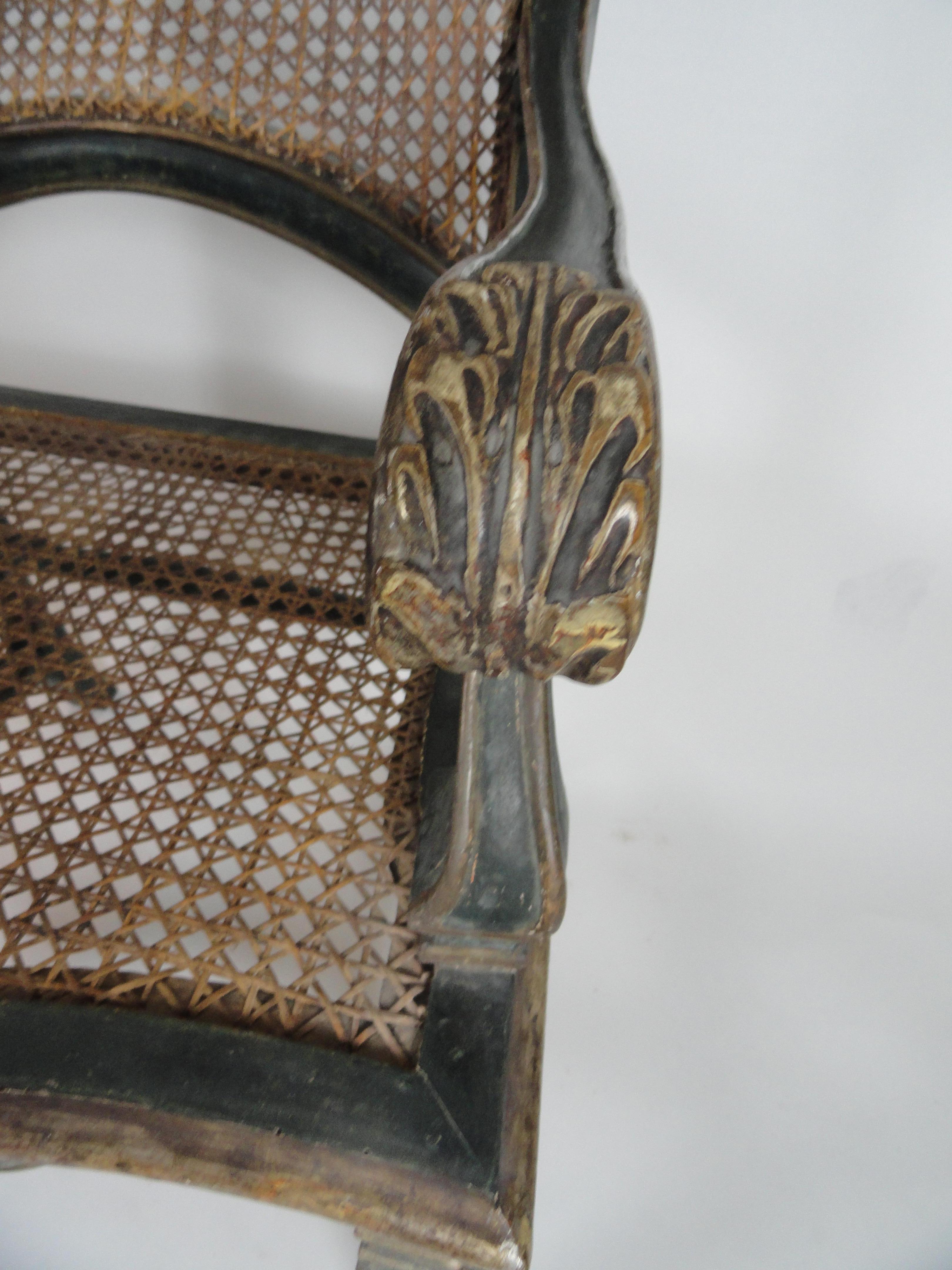 18th Century Pair of Italian Louis XIV Caned Fauteuils For Sale 5