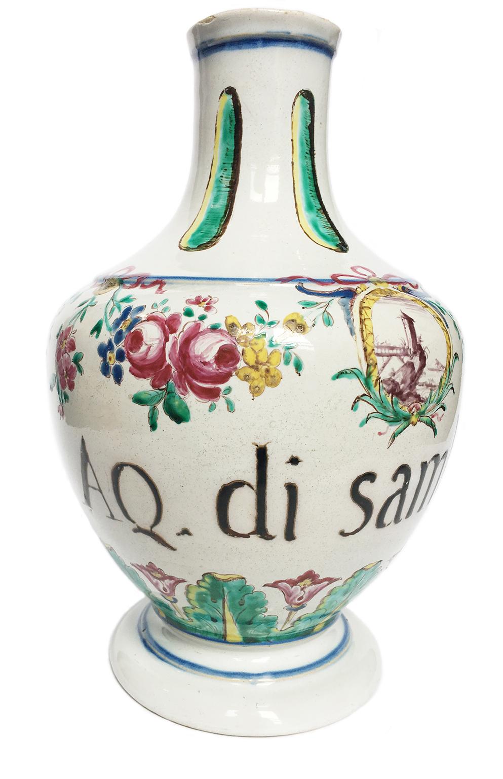 Italienische Maiolica Pharmacy Flasks Felice Clerici, Mailand um 1770-1780 im Angebot 4