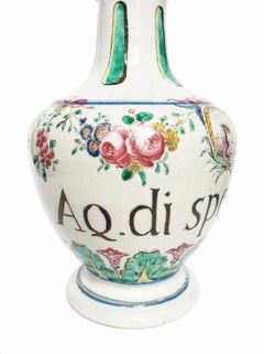 Italian Maiolica Pharmacy Flasks Felice Clerici, Milan Circa 1770-1780