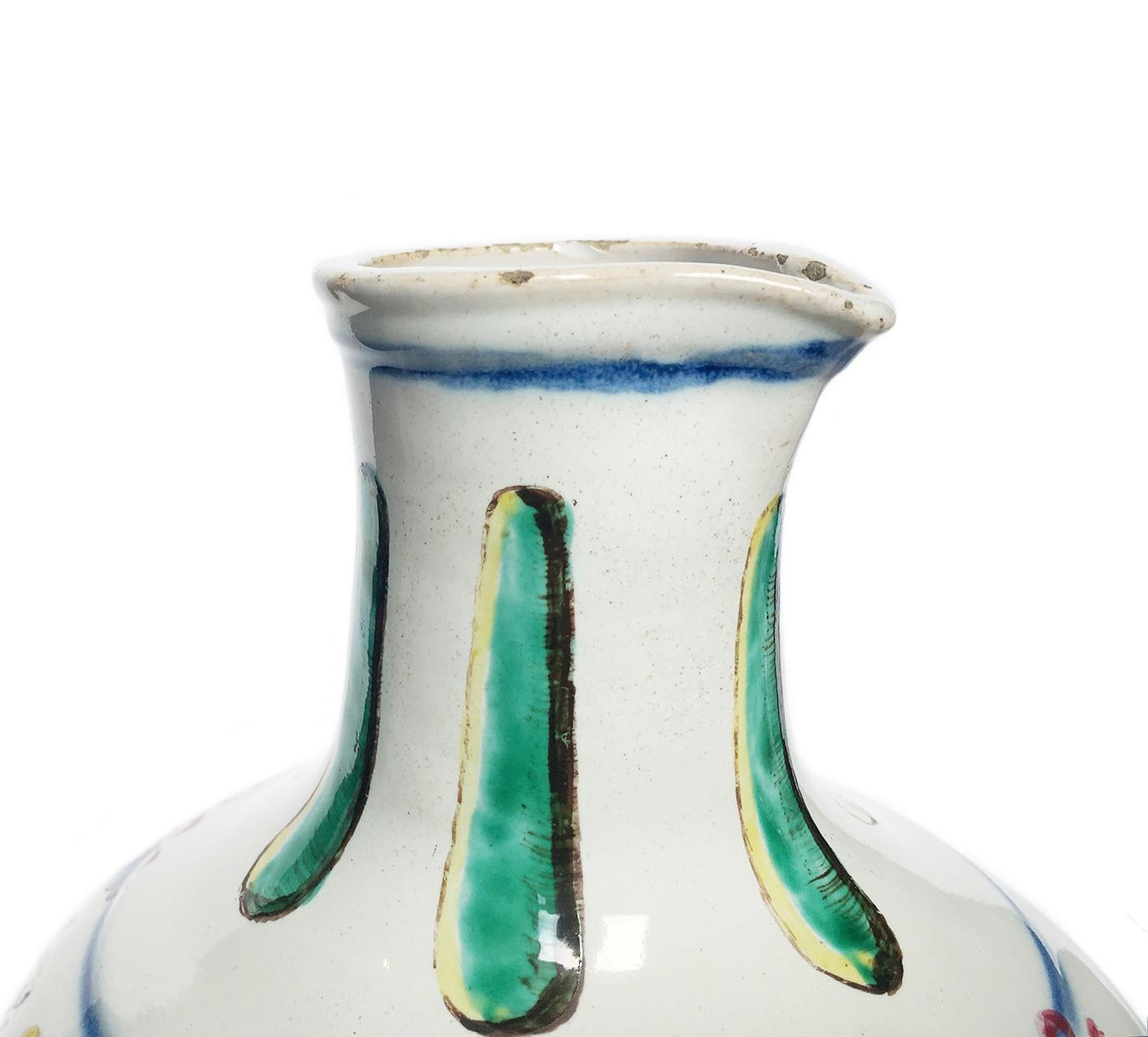 Italian Maiolica Pharmacy Flasks Felice Clerici, Milan Circa 1770-1780 In Good Condition For Sale In Milano, IT
