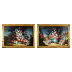 18th Century, Pair of Italian Paintigs with Still Life by Angelo Vacca