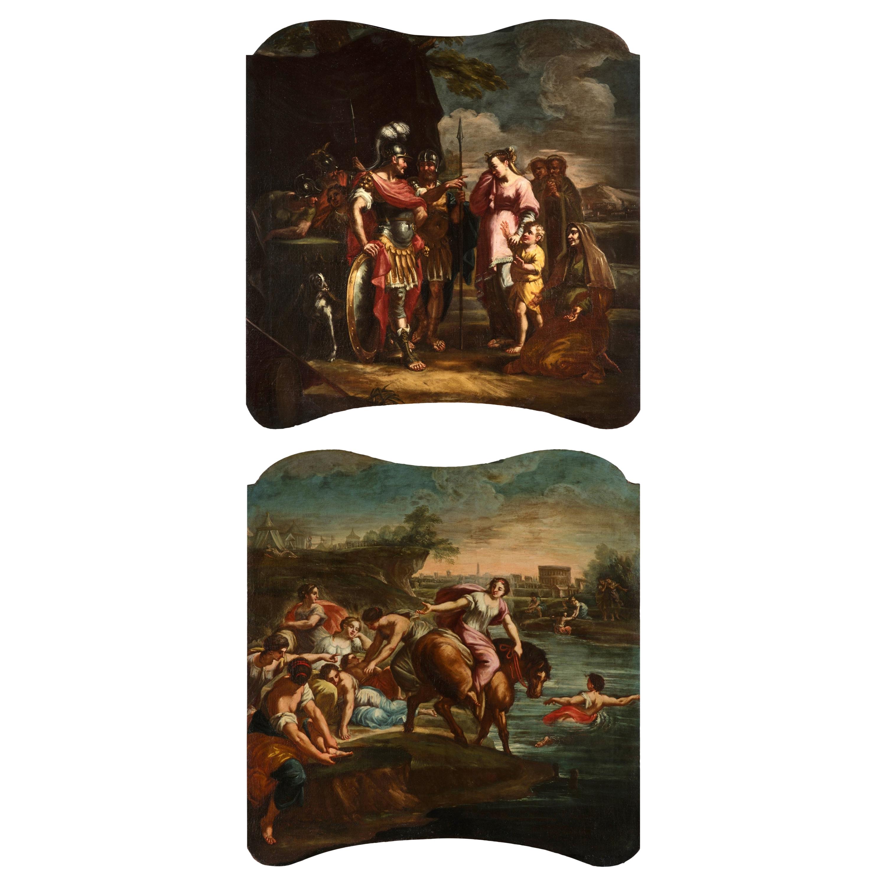 18th Century, Pair of Italian Paintings with Stories of Rome