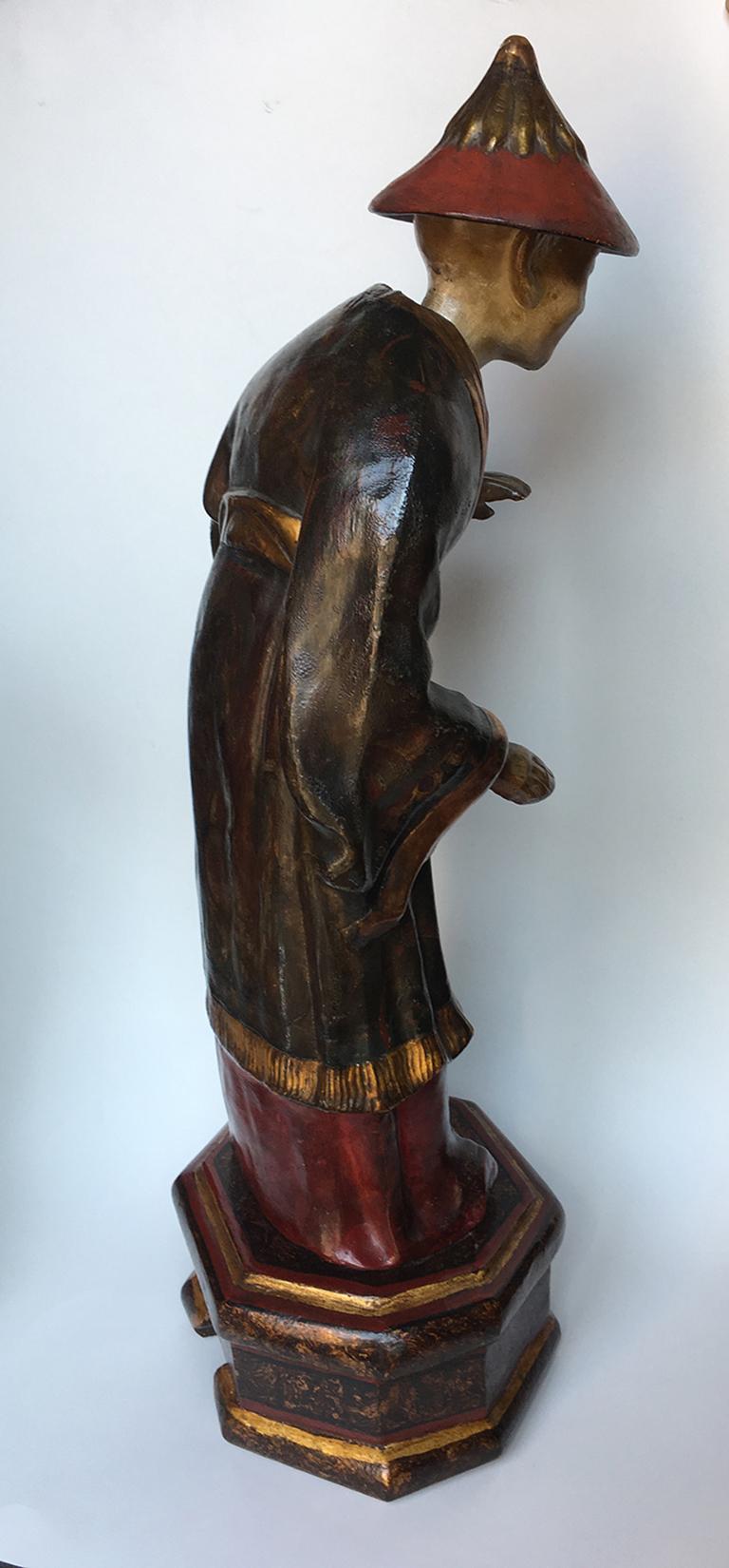 paire de figurines chinoises en papier mâché du 18ème siècle:: vers 1780 9