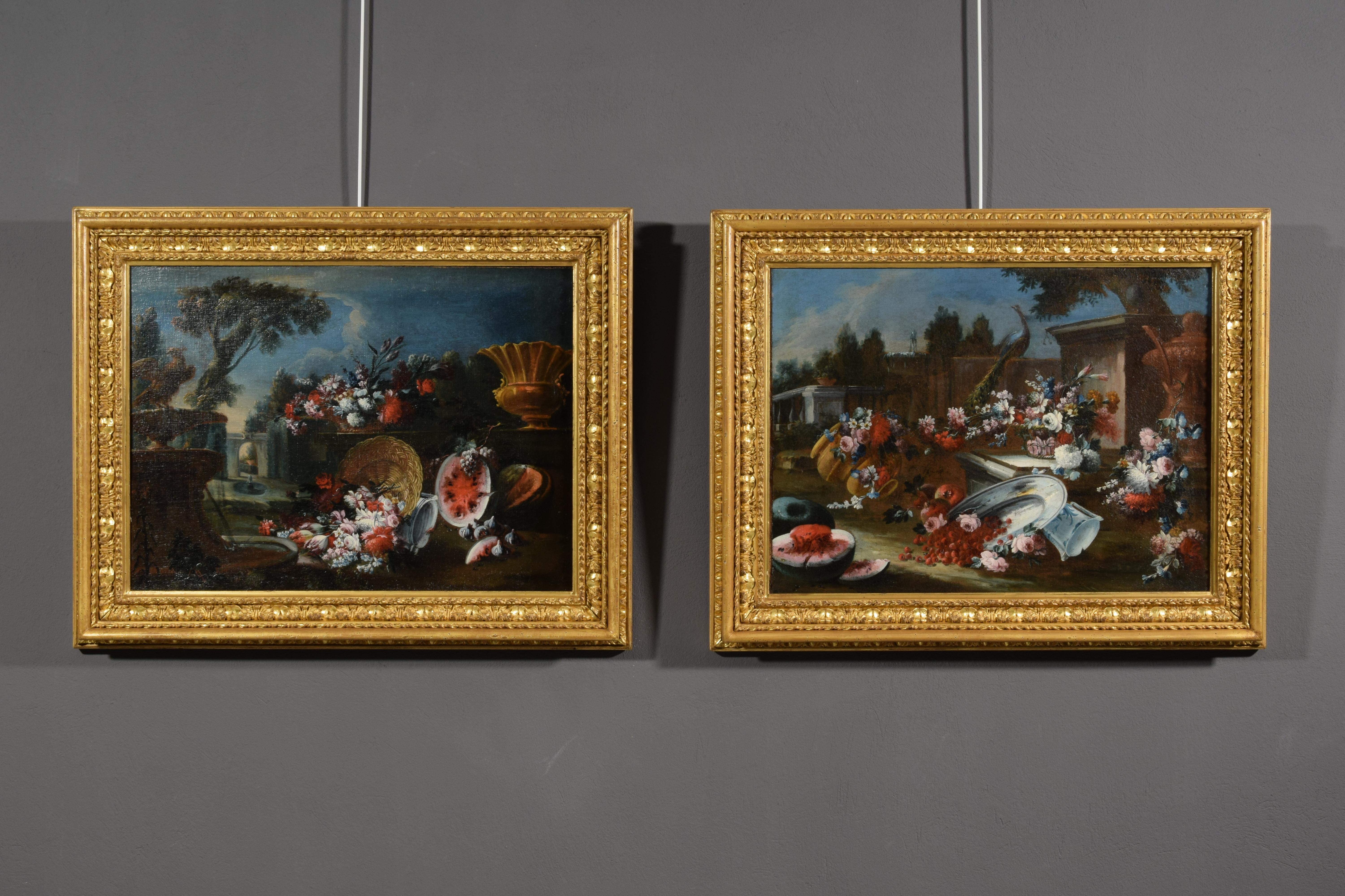 18th Century, Pair of Italian Still Life Painting, attr. to Francesco Lavagna For Sale 8