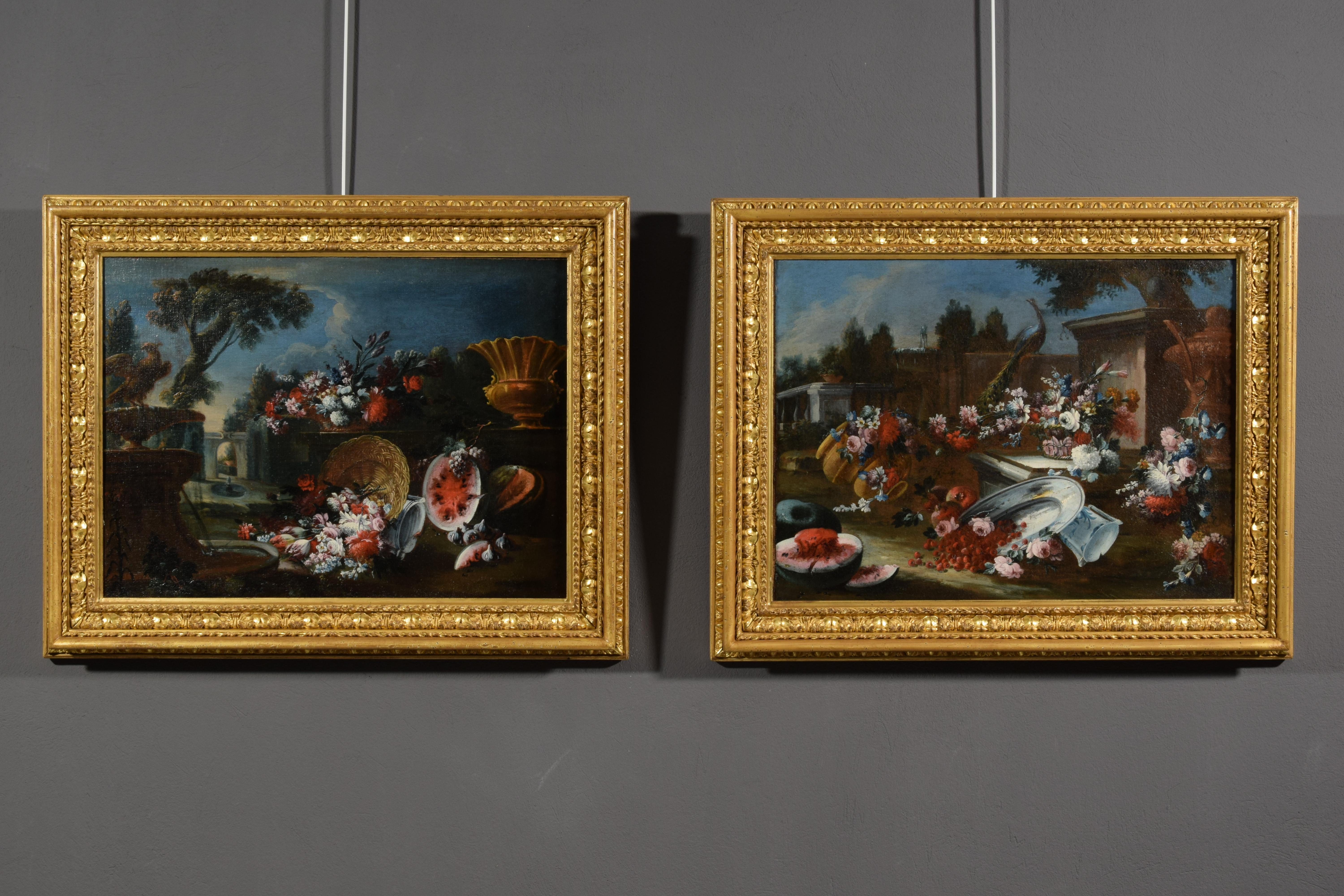 18e siècle, paire de natures mortes italiennes, attribuée à Francesco Lavagna en vente 8