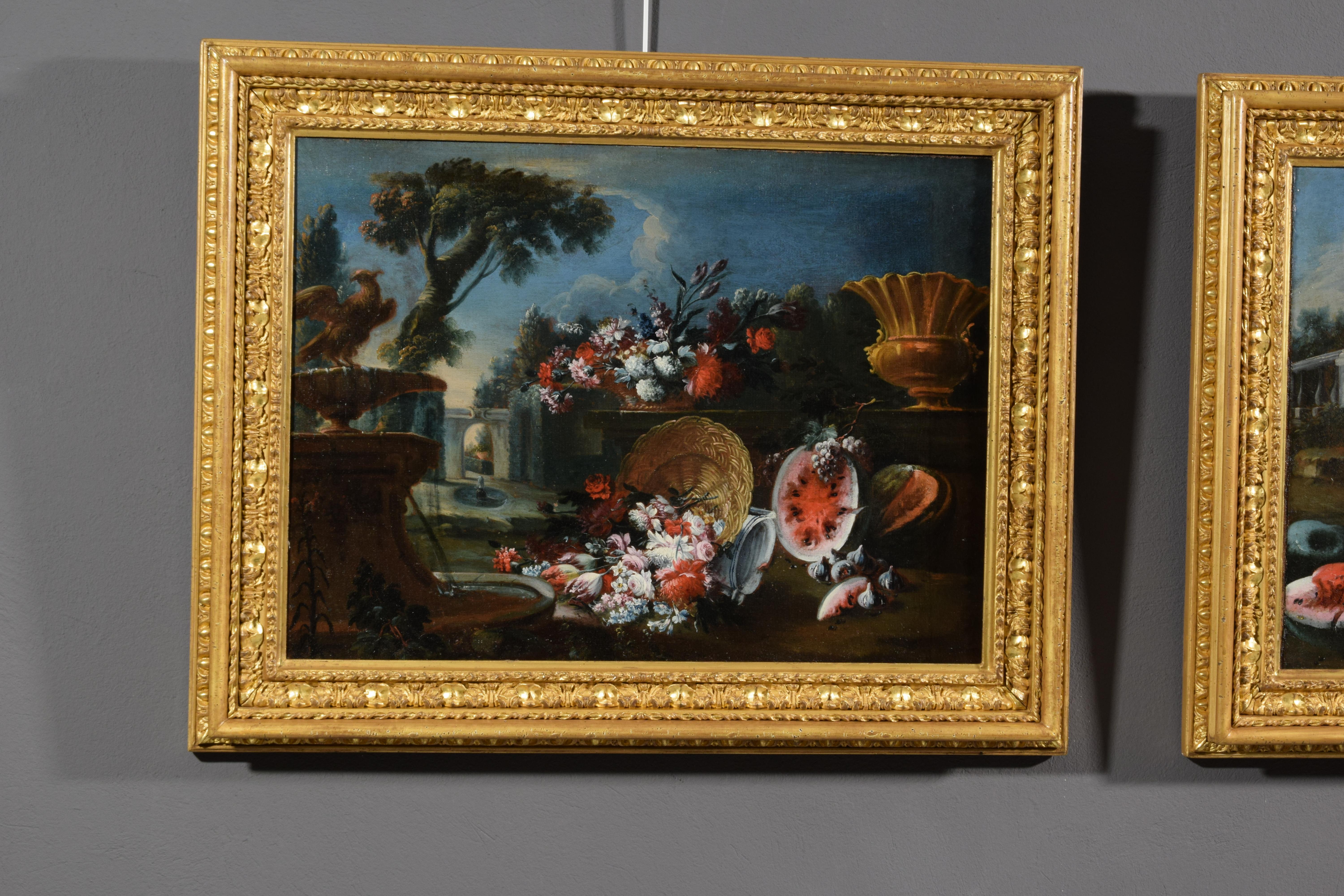 Paar italienische Stillleben aus dem 18. Jahrhundert, Francesco Lavagna zugeschrieben, Paar im Angebot 9