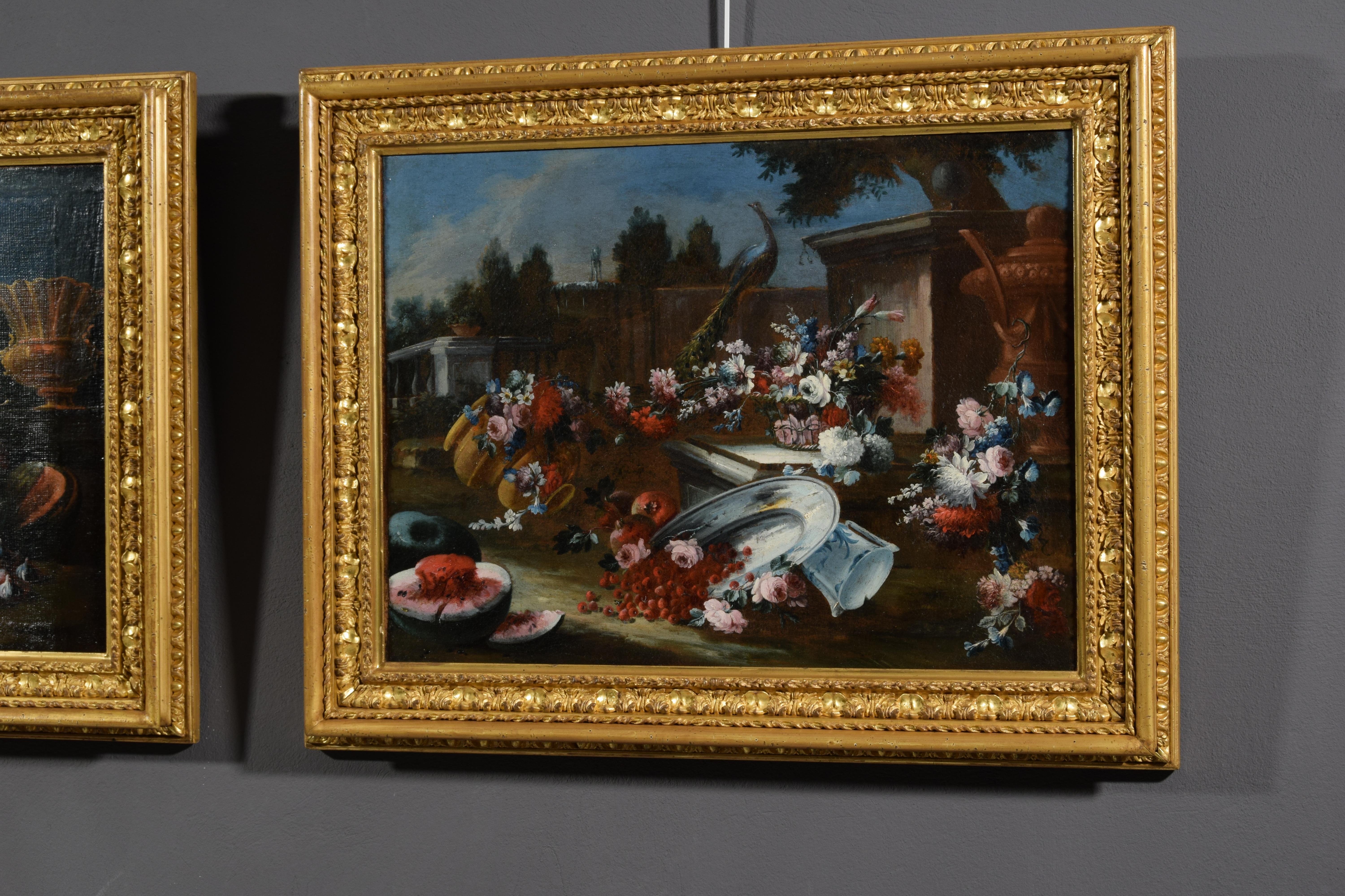 18th Century, Pair of Italian Still Life Painting, attr. to Francesco Lavagna For Sale 11