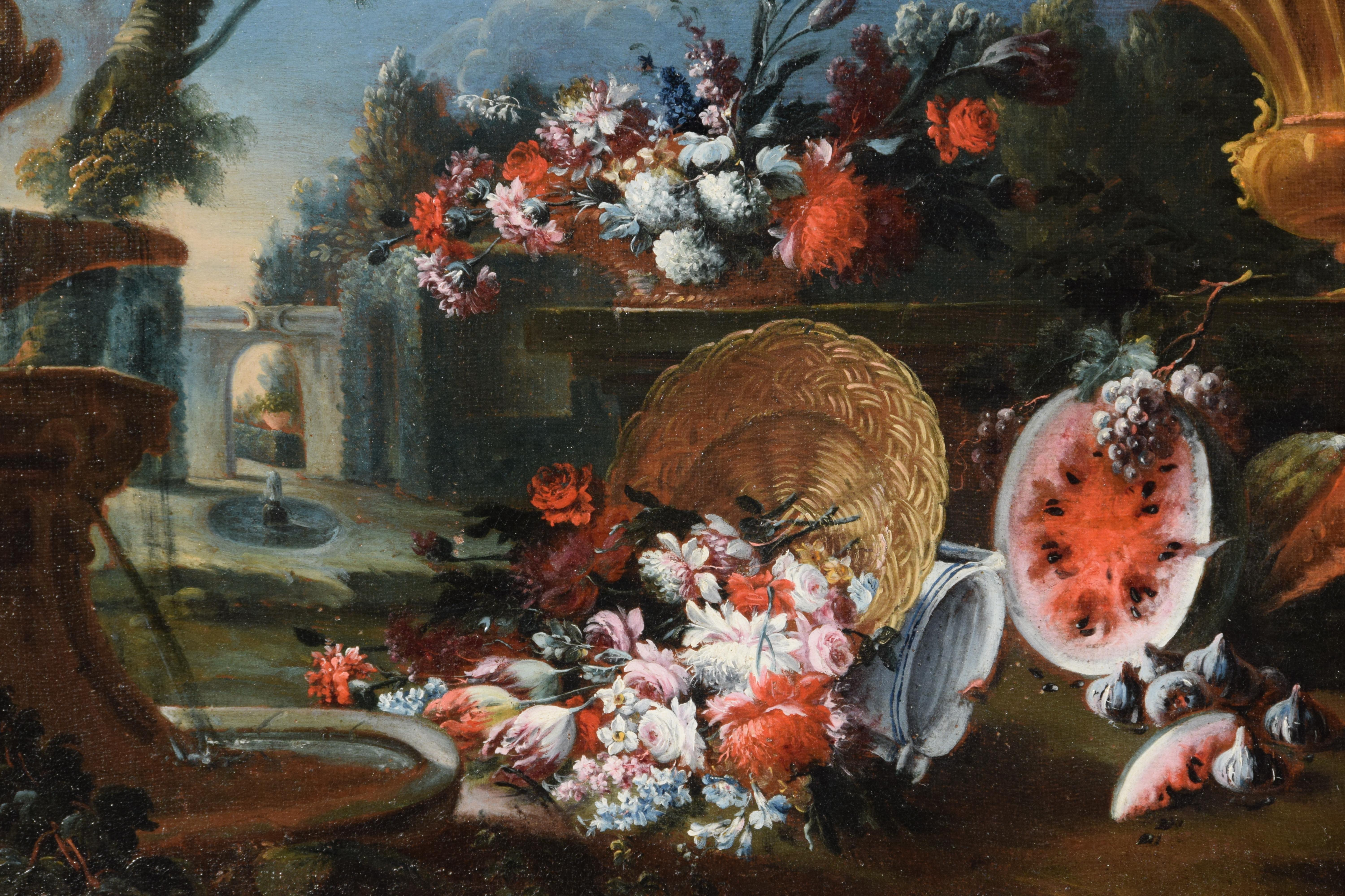 Paar italienische Stillleben aus dem 18. Jahrhundert, Francesco Lavagna zugeschrieben, Paar im Angebot 14