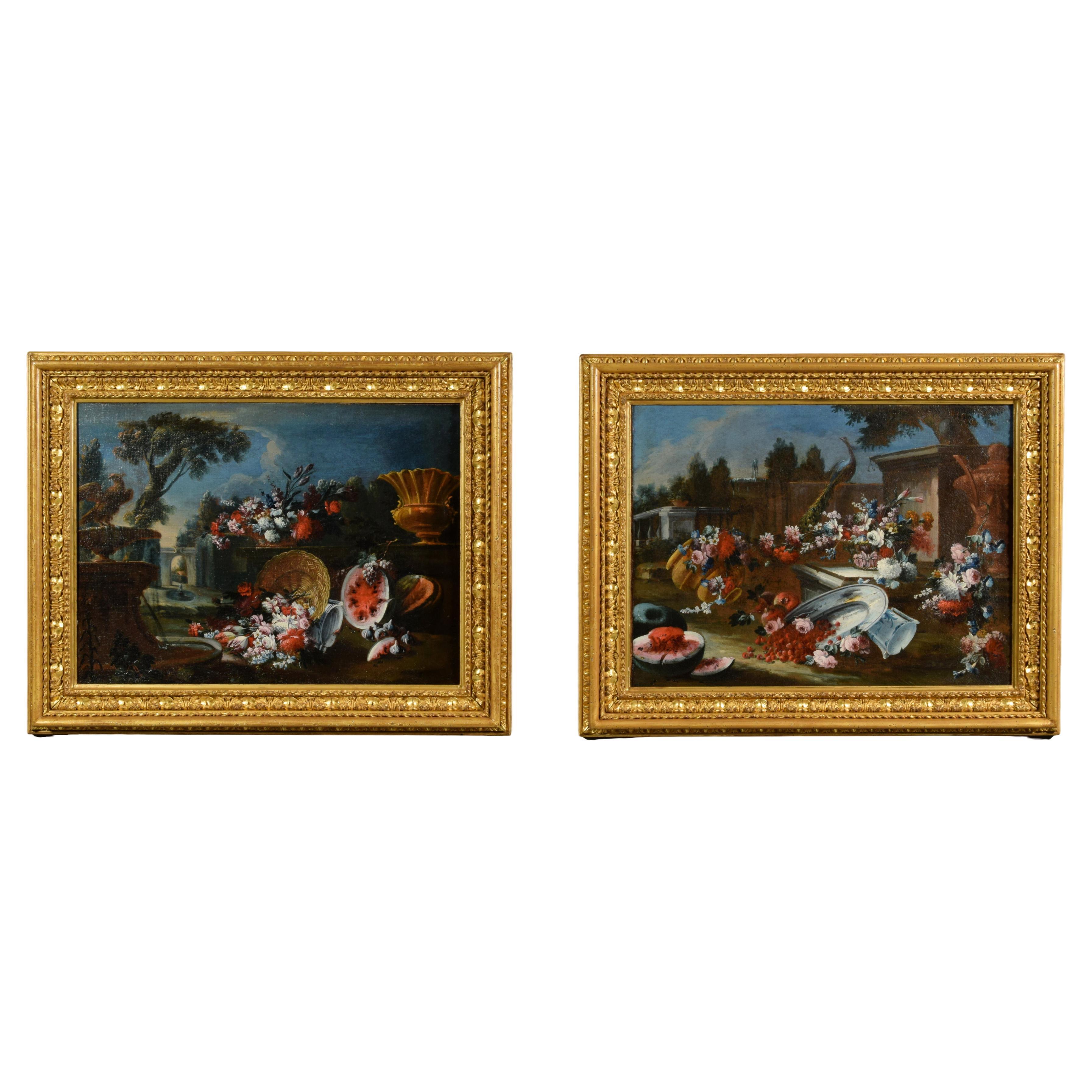 18th Century, Pair of Italian Still Life Painting, attr. to Francesco Lavagna