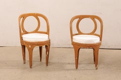 18th Century Pair of Italian Venetian Chairs with New Removable Seat Cushions
