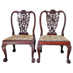 18th Century Pair of Large Chippendale Style Ribbonback Chairs