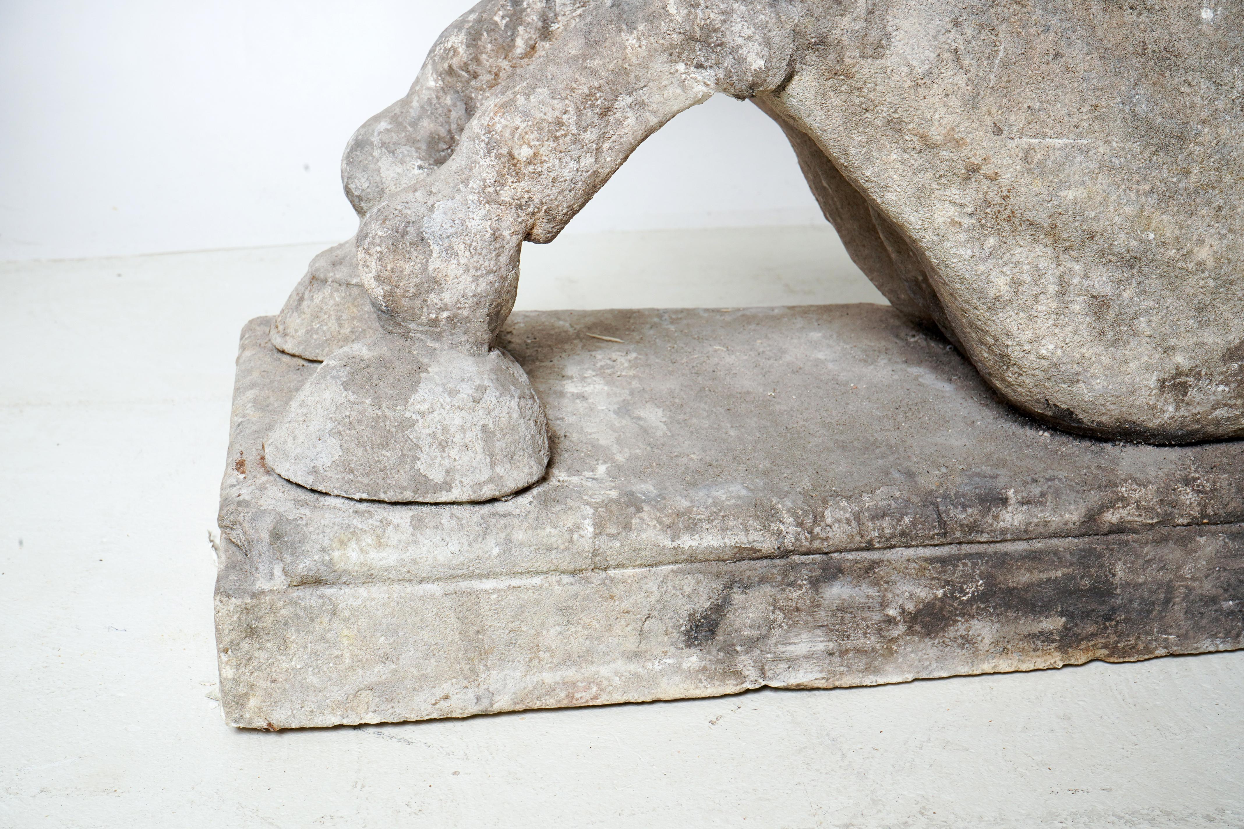 18th Century Pair of Limestone Winged Horses For Sale 5