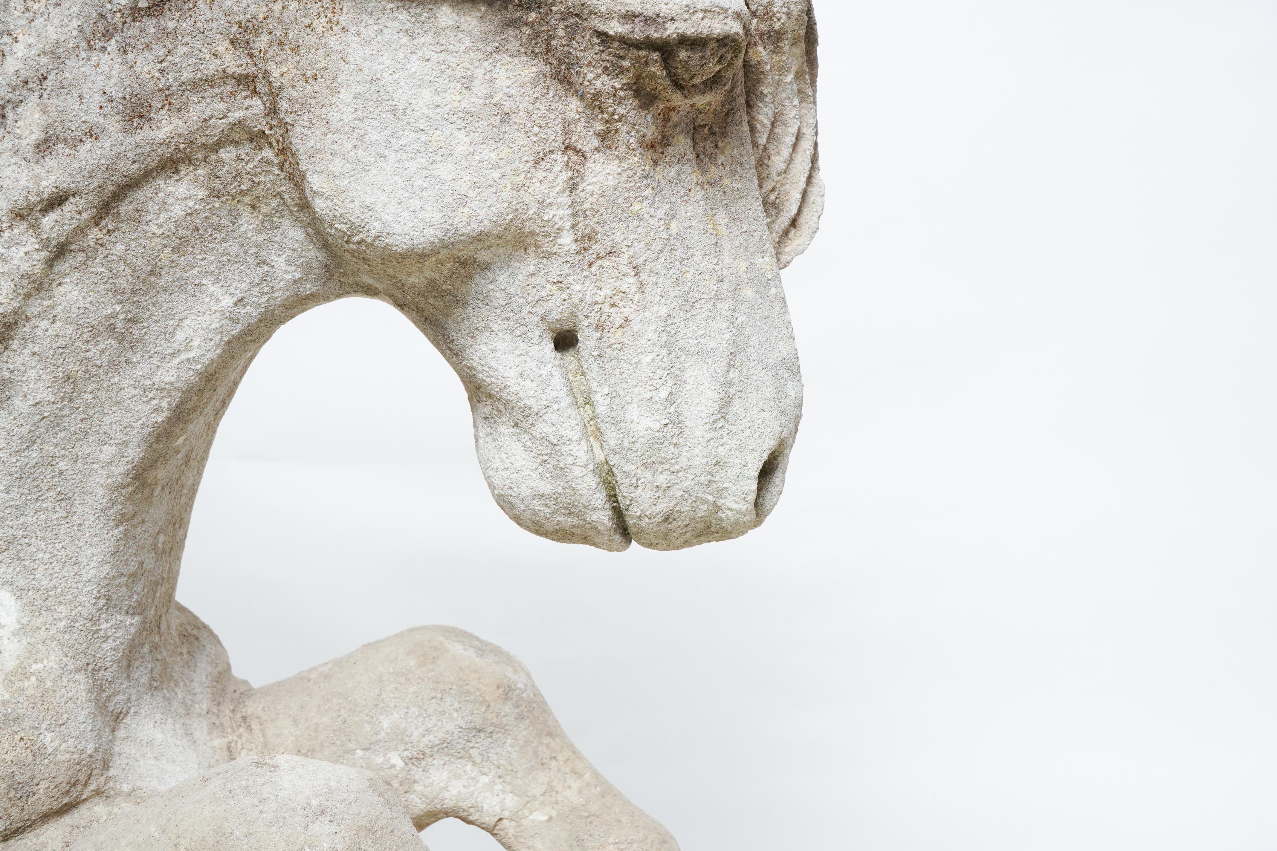 18th Century Pair of Limestone Winged Horses For Sale 12