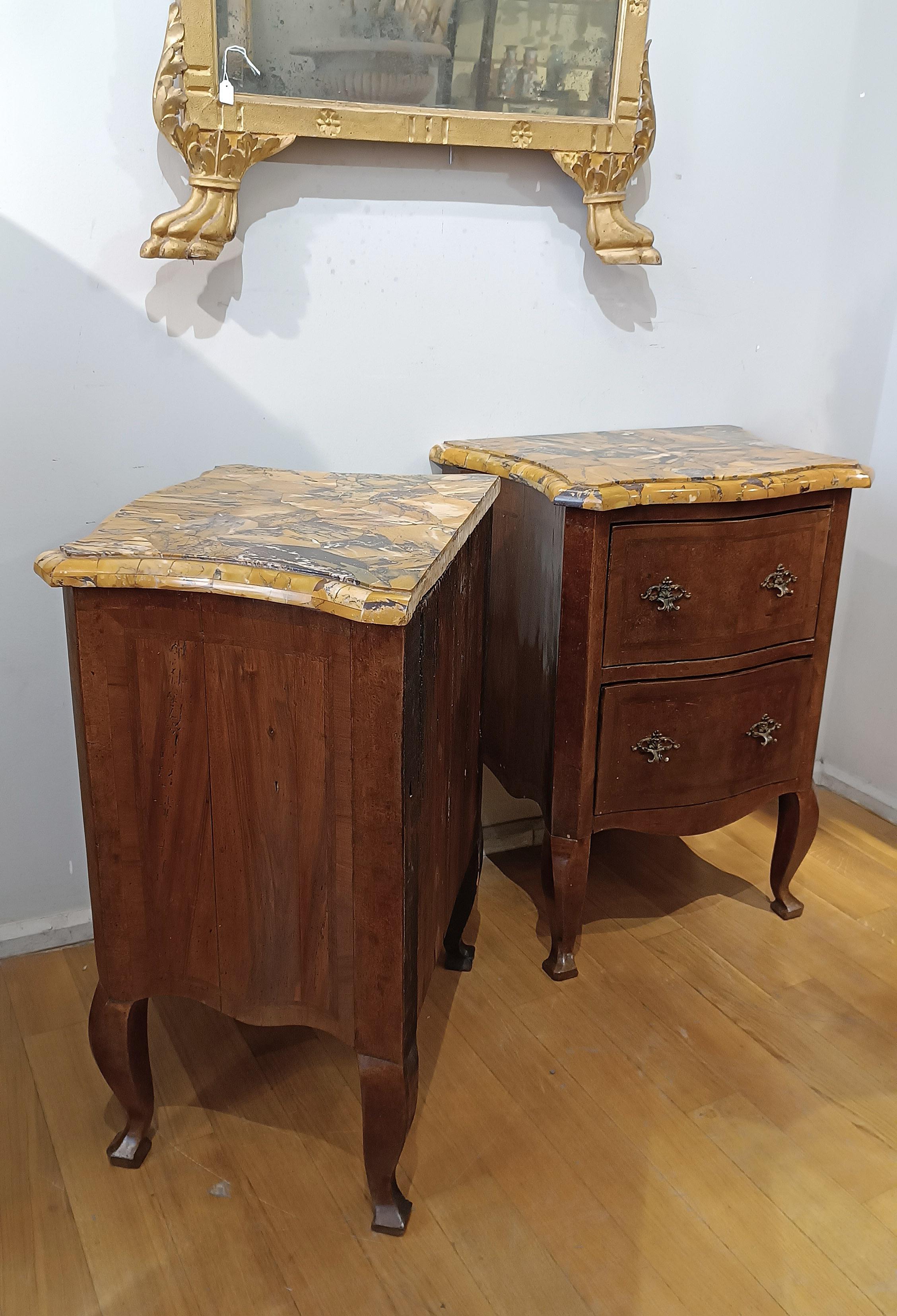 Louis XV 18th CENTURY PAIR OF LOUIS XV BEDSIDE TABLES For Sale