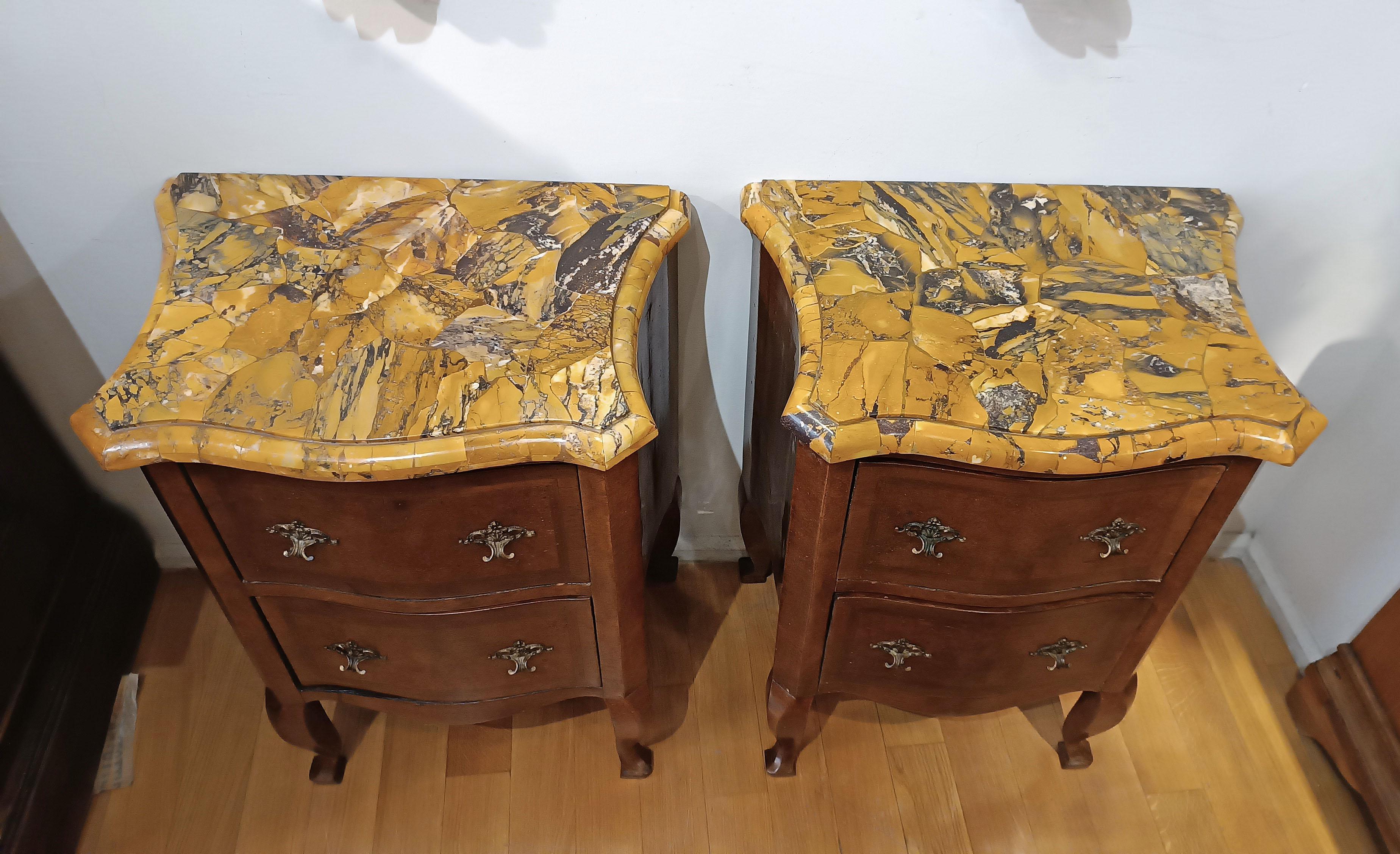 18th Century and Earlier 18th CENTURY PAIR OF LOUIS XV BEDSIDE TABLES For Sale