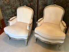 18th Century Pair of Louis XV Bergeres Chairs