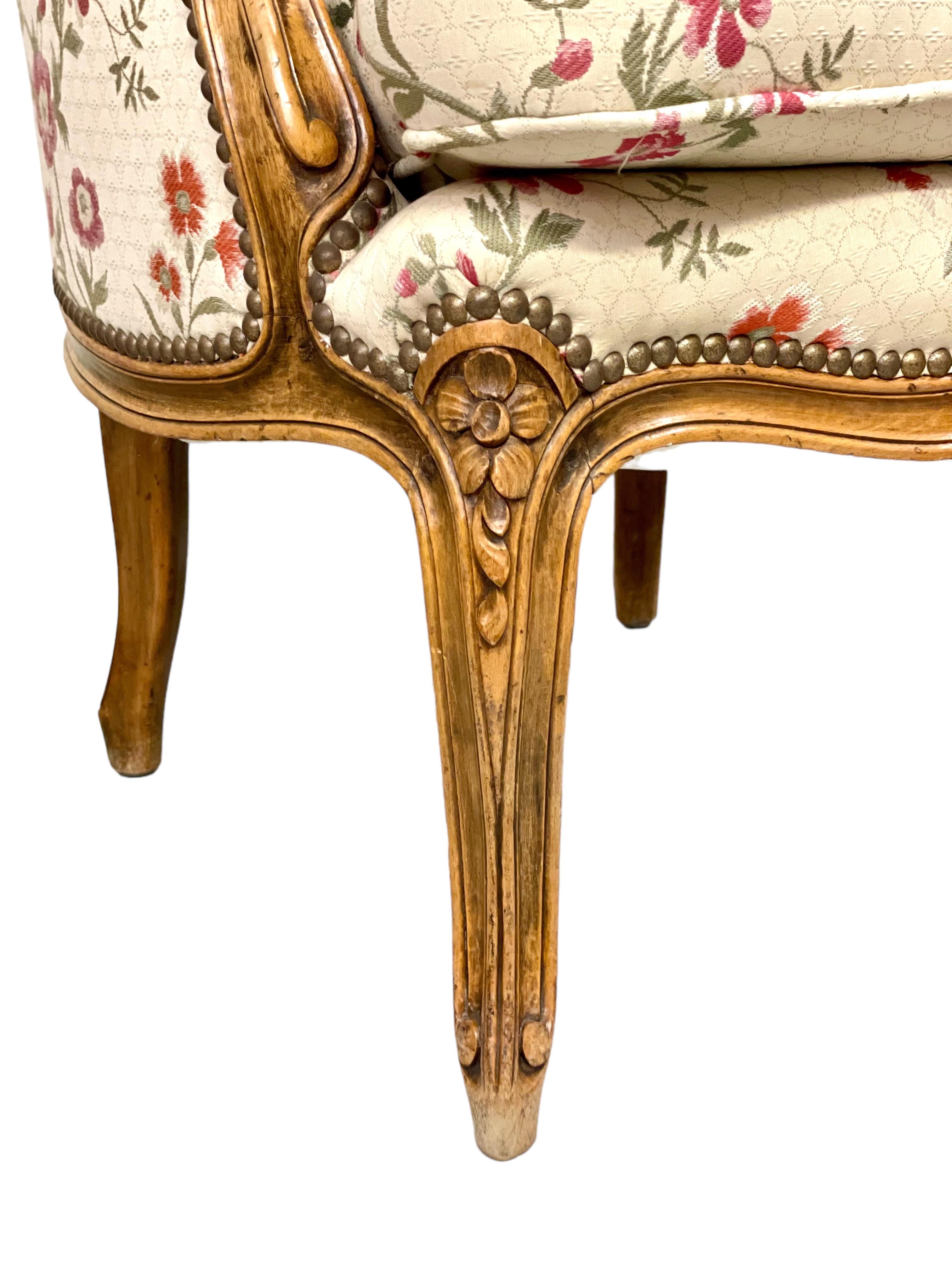 Paire de chaises Bergère d'époque Louis XV du XVIIIe siècle en vente 6