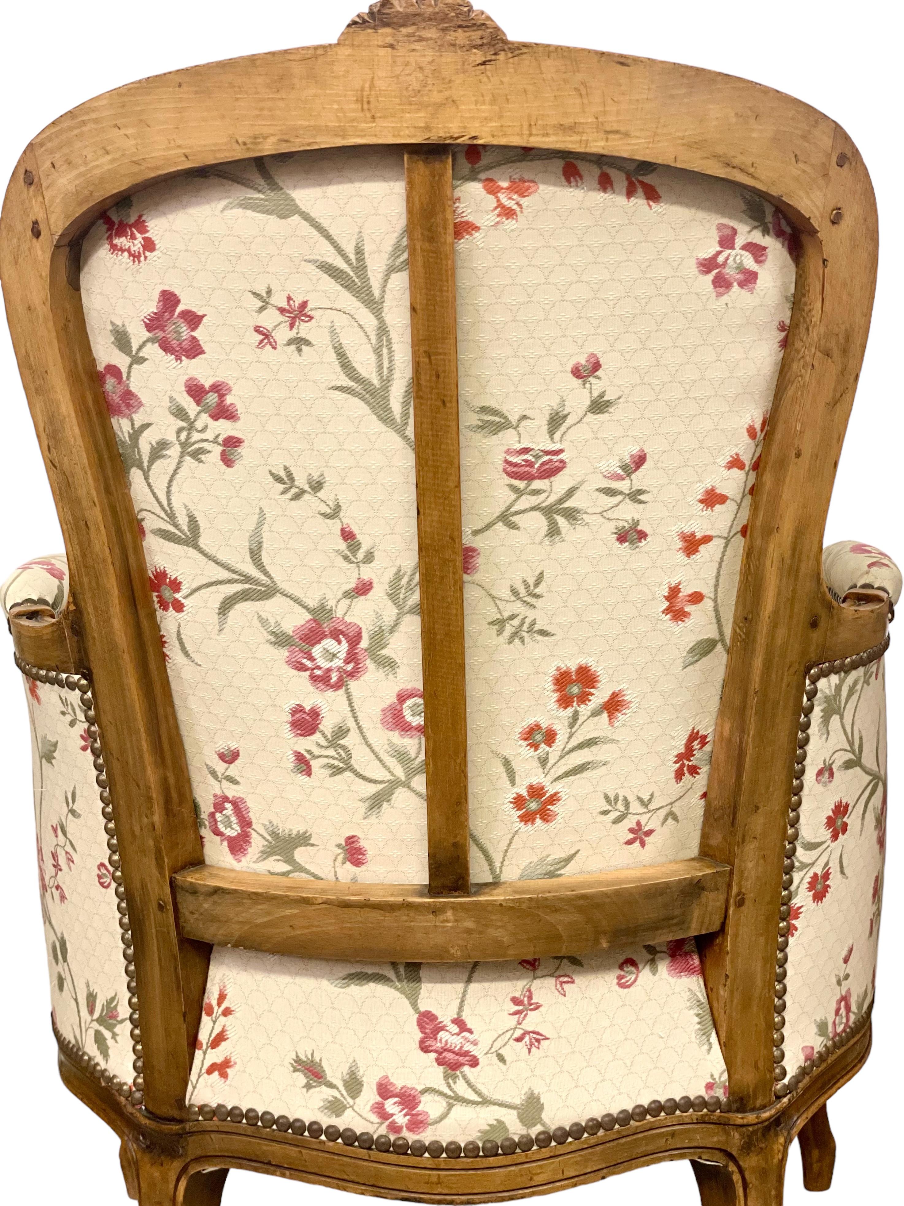 Paire de chaises Bergère d'époque Louis XV du XVIIIe siècle en vente 2